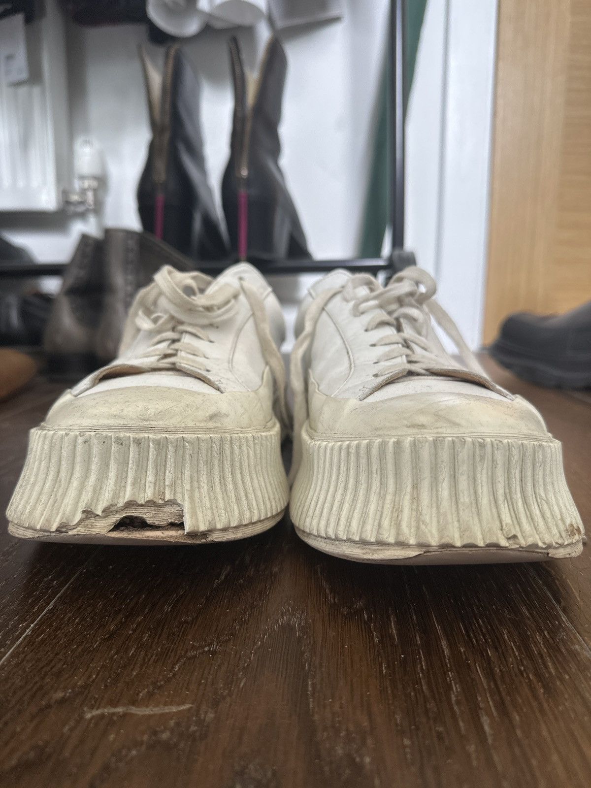 Jil Sander Jil sander Leather sneakers Vulcanized Rubber Sole Shoes Size US 11 / EU 44 - 4 Thumbnail