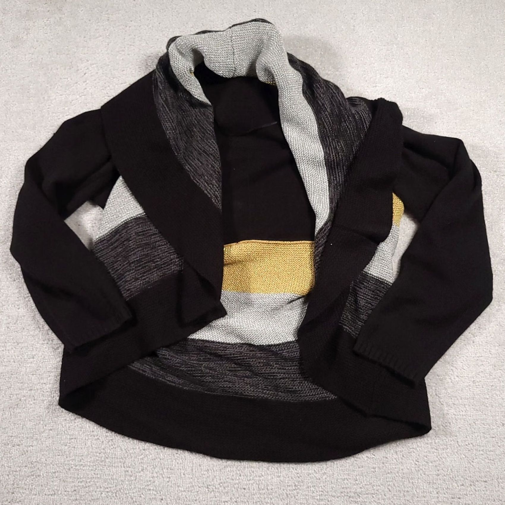 Charter Club Charter Club Cardigan Sweater Open Front Glitter Knit 1X Black Women Knit Open Front Cardigan Glitter 1X Women's Char... Size XL / US 12-14 / IT 48-50 - 2 Thumbnail
