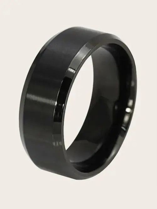 Japanese Brand Retro Punk Vintage Stainless Steel Ring Black Frosted Size ONE SIZE - 4 Thumbnail