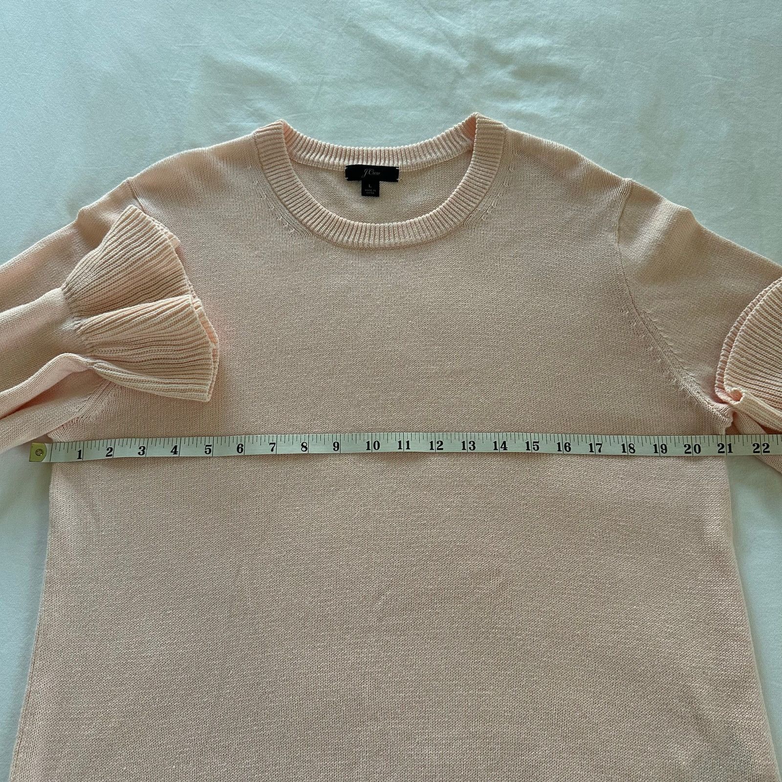 J.Crew J.Crew Round Neck Bell Sleeve Pink Sweater 100% Cotton US L Size L / US 10 / IT 46 - 4 Thumbnail