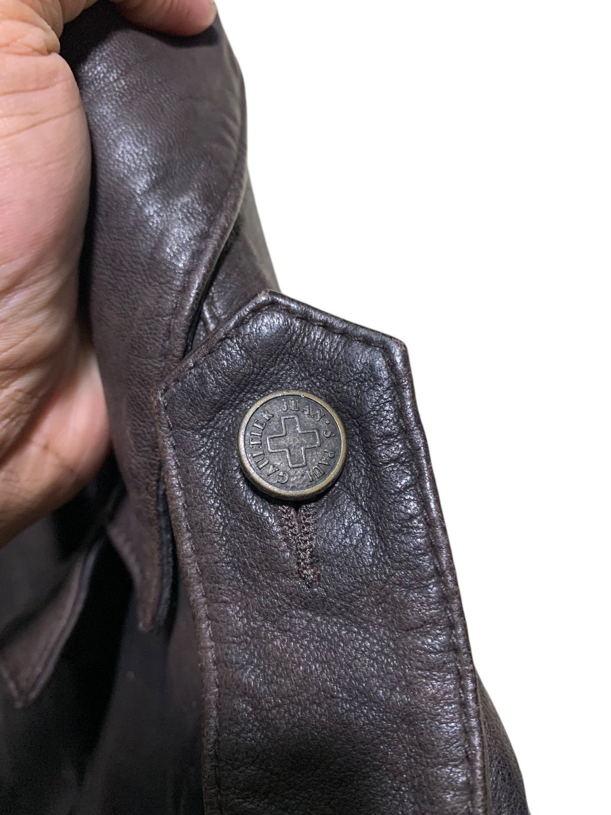 Jean Paul Gaultier 🔥J.P.G LEATHER JACKETS DARK BROWN Size M / US 6-8 / IT 42-44 - 4 Thumbnail