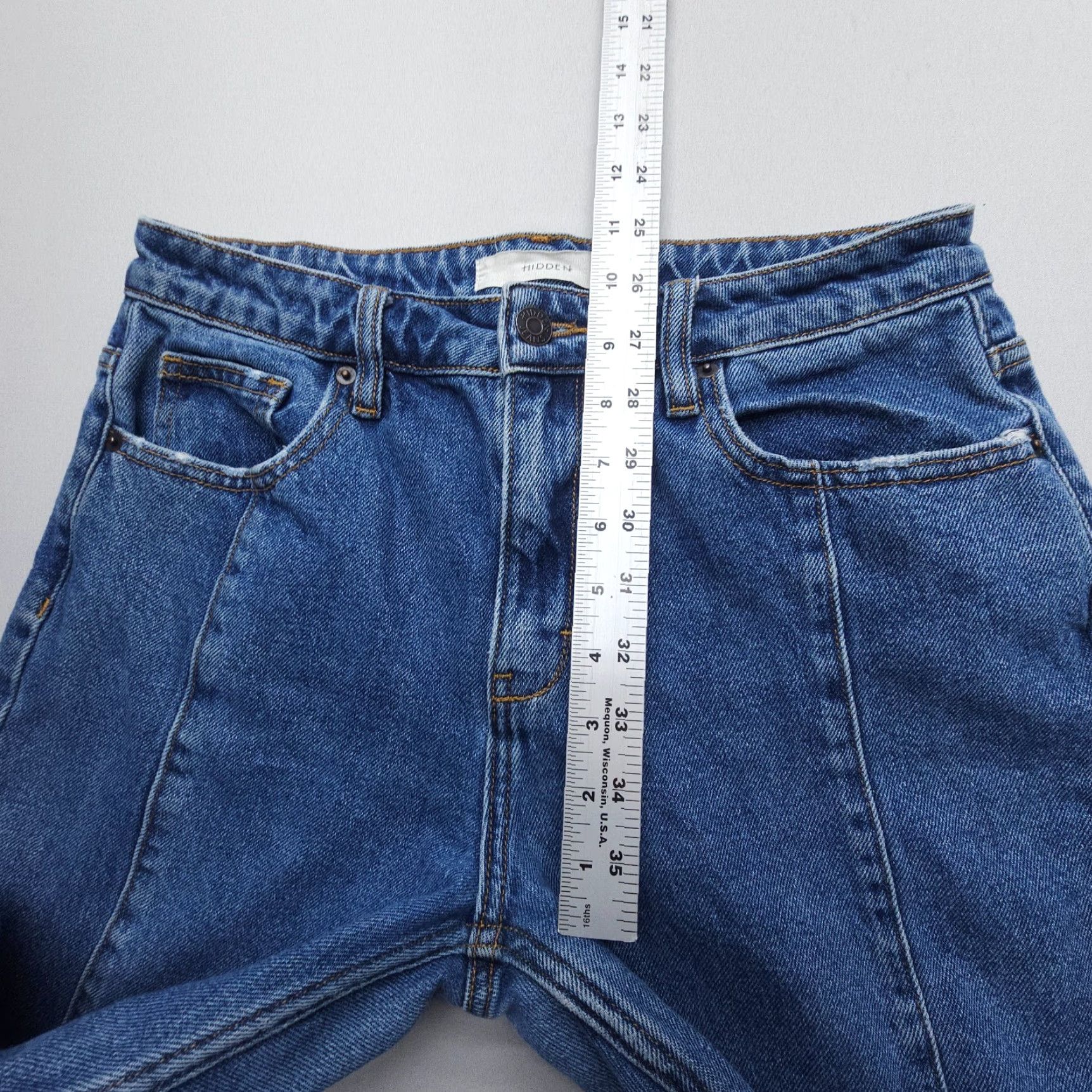 Vintage Hidden Jeans 28 x 25" Blue Cotton Denim Cropped Straight Leg Womens Vintage: No (adjusted) Size 28" / US 6 / IT 42 - 6 Thumbnail