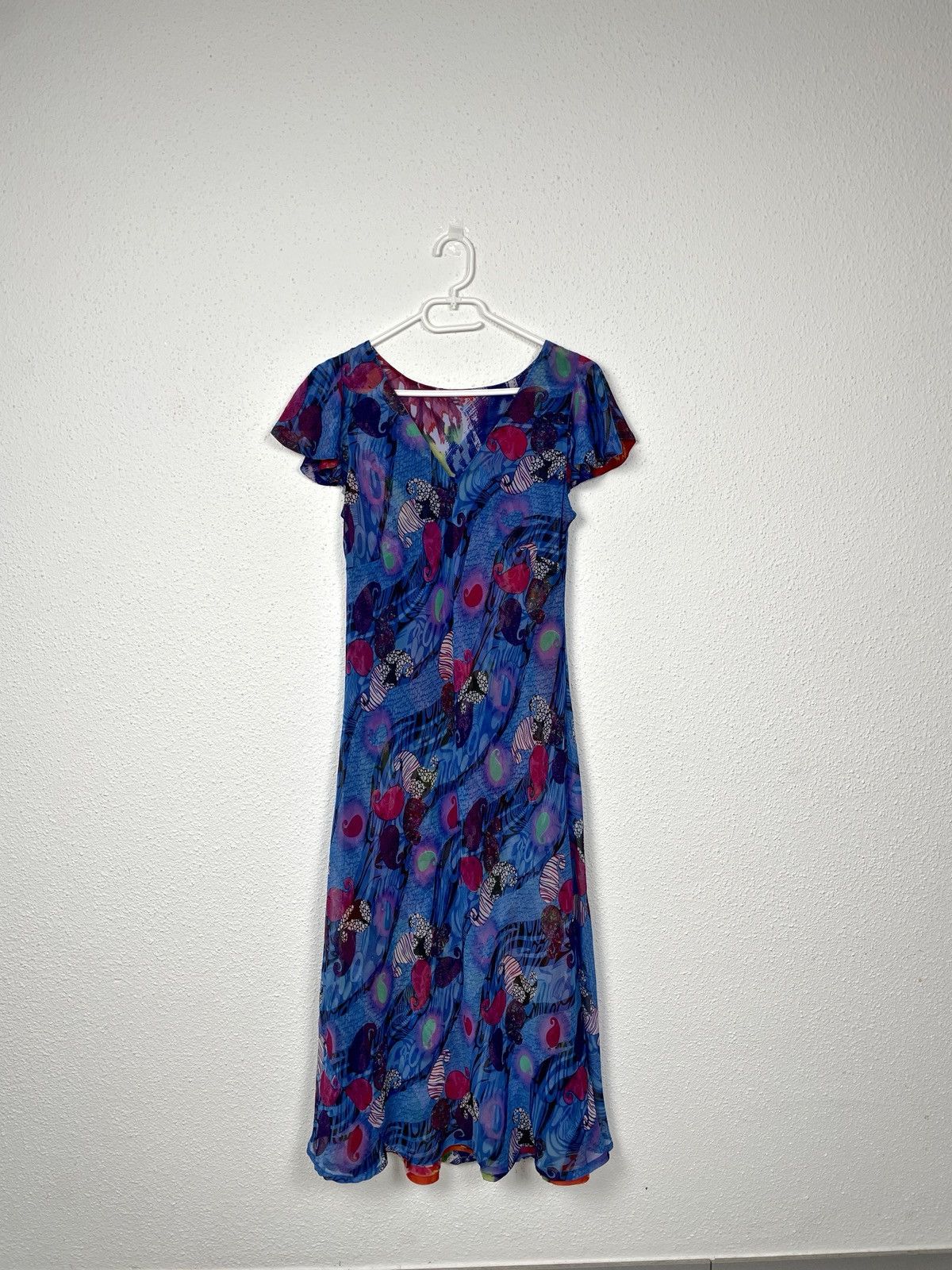 Vintage Vintage Y2K Two-Tone Reversible Floral Dress Size M / US 6-8 / IT 42-44 - 6 Thumbnail