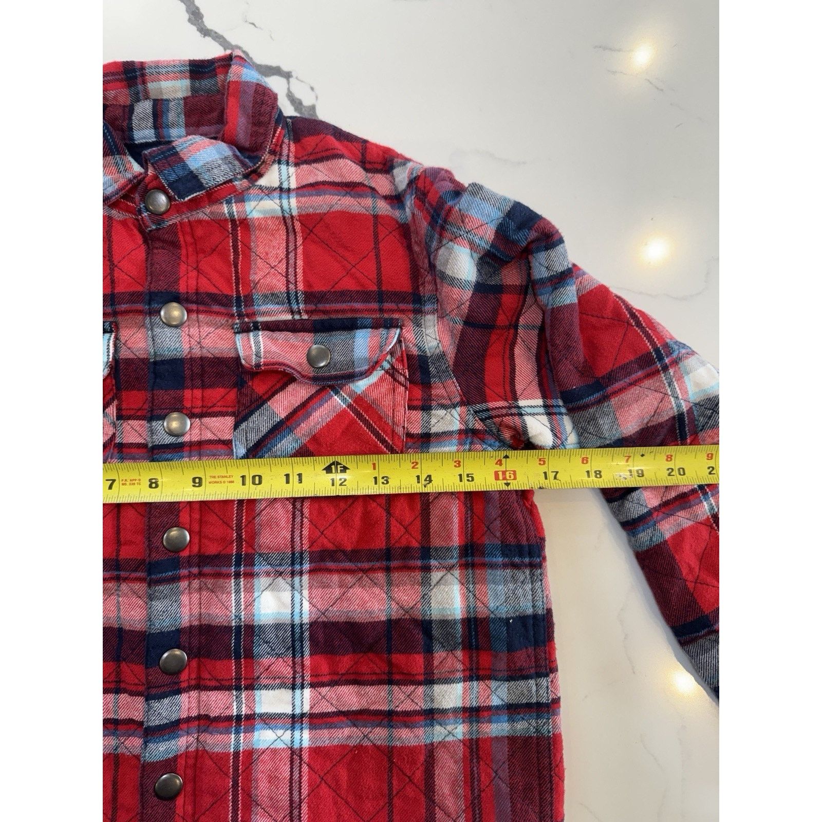 Other Cat & Jack Red Flannel Lined Snap Jacket Kids Youth M (8/10) Size US M / EU 48-50 / 2 - 4 Thumbnail