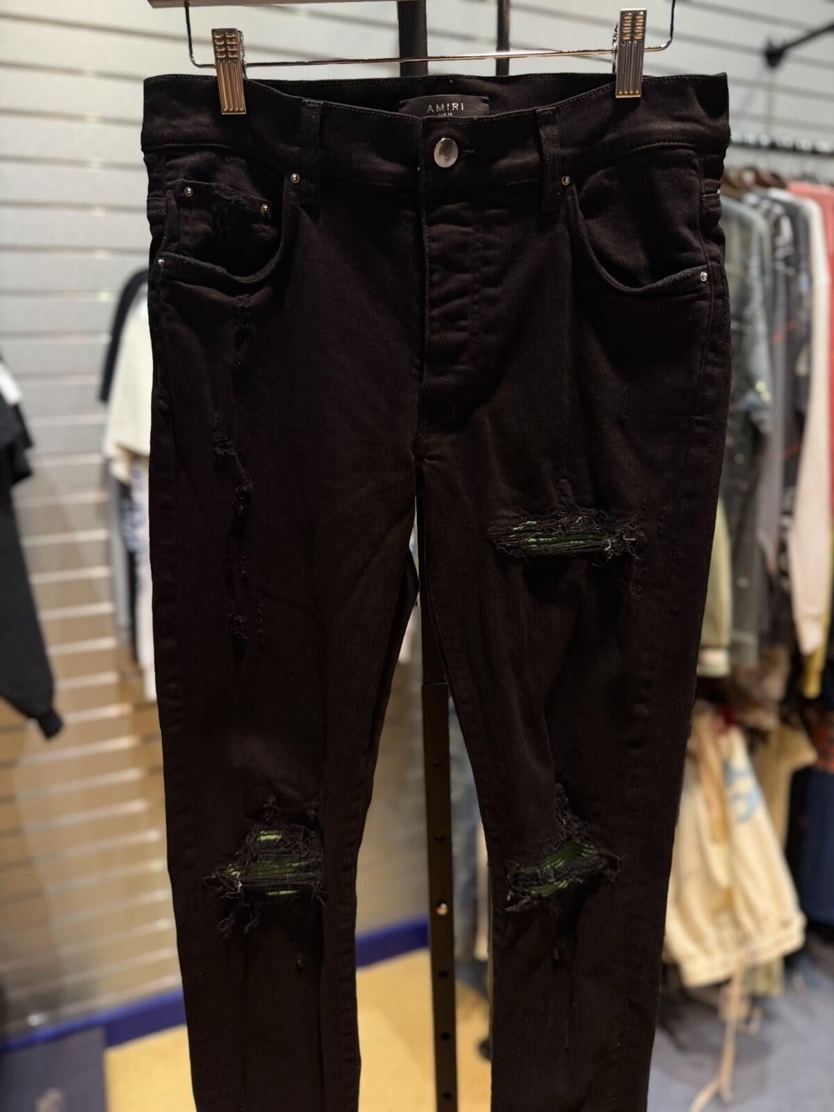Amiri Size 30 - Amiri Black MX1 Green Patch Jeans 100% Authentic Size US 30 / EU 46 - 5 Thumbnail