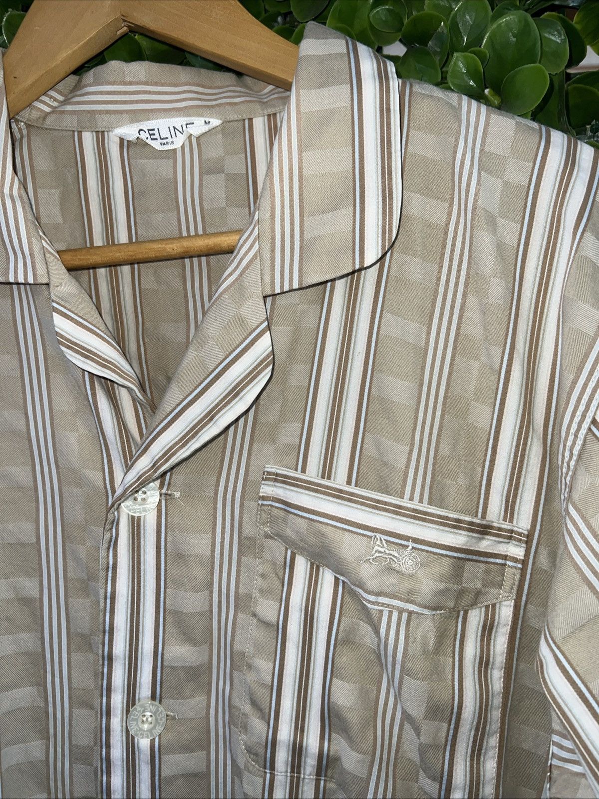 Celine × Vintage Vintage Early 90s Celine Pajamas Shirt Sz Medium Size M / US 6-8 / IT 42-44 - 21 Thumbnail