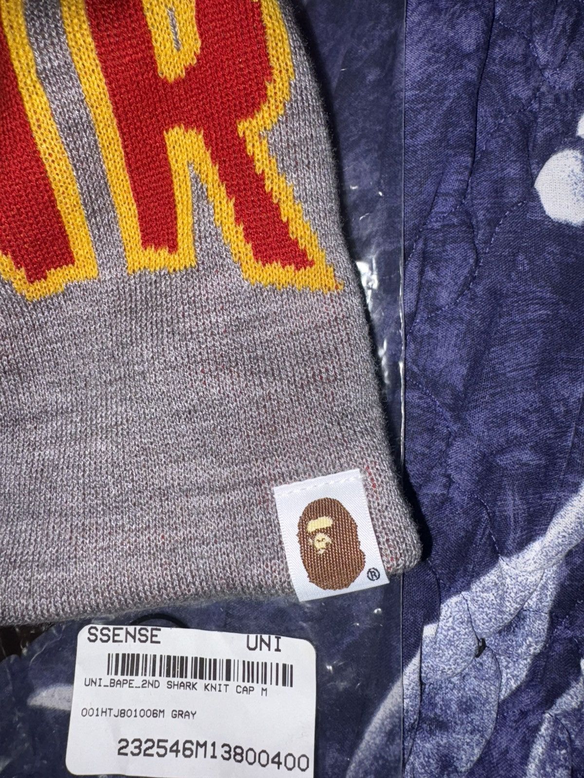Bape Bape shark beanie gray Size ONE SIZE - 3 Thumbnail