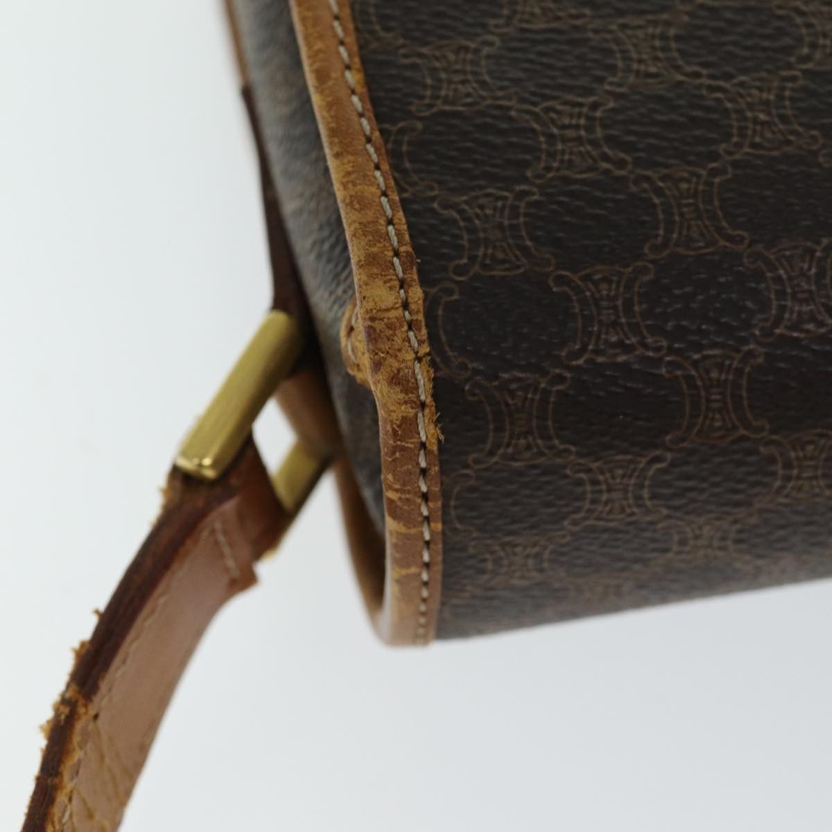 Celine CELINE Macadam Canvas Shoulder Bag Pvc Leather Brown Size ONE SIZE - 7 Thumbnail