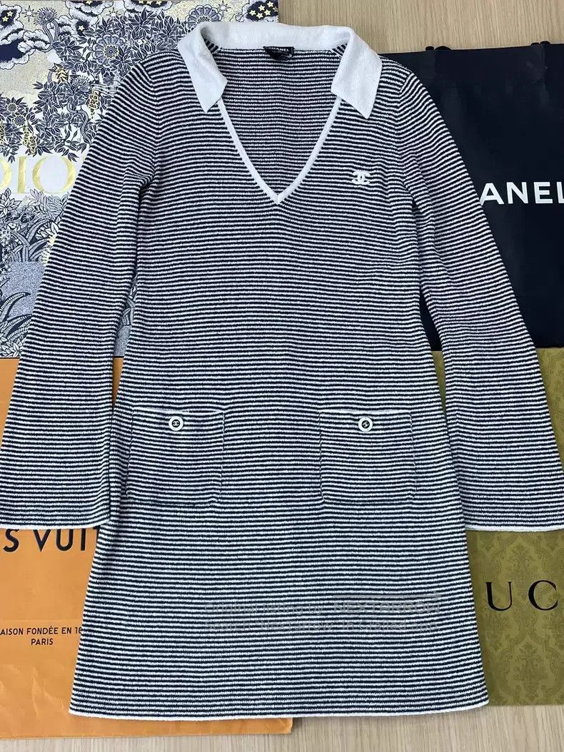 Chanel Chanel 23C black and white striped dress Size XXS / US 00 / IT 34 - 1 Thumbnail