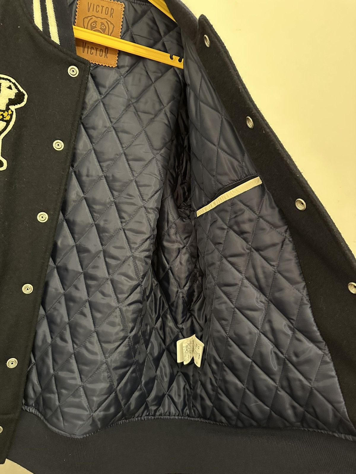 Human Made Victor Victor Navy varsity jacket | Grailed