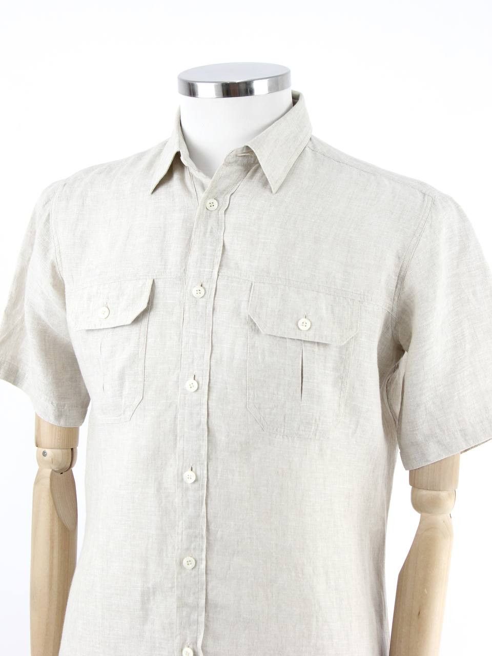 Gran Sasso GRAN SASSO Beige linen shirt Size US M / EU 48-50 / 2 - 4 Thumbnail
