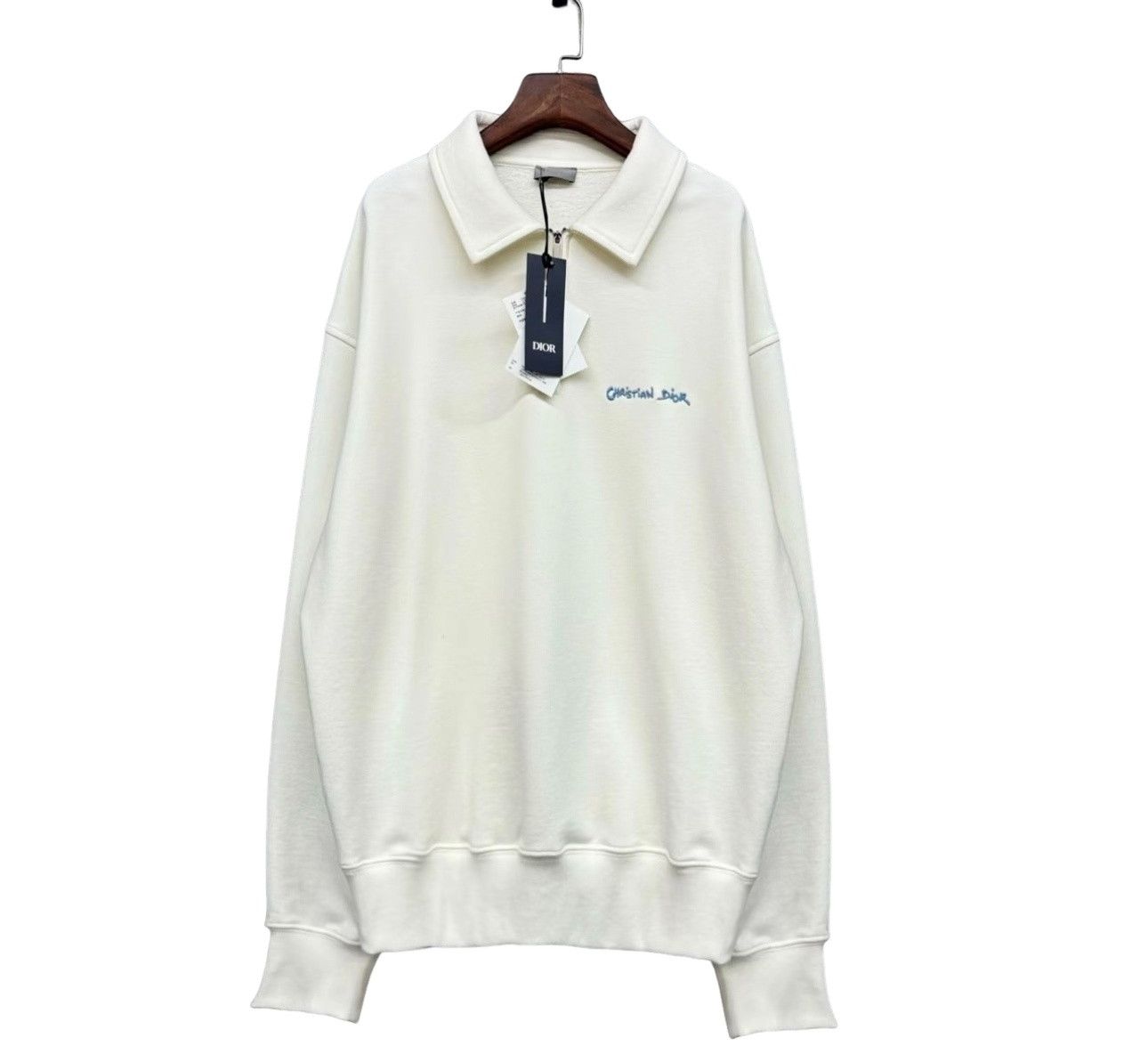 Dior Dior Embroidered Logo Quarter-Zip Sweatshirt Size M Size US M / EU 48-50 / 2 - 1 Thumbnail