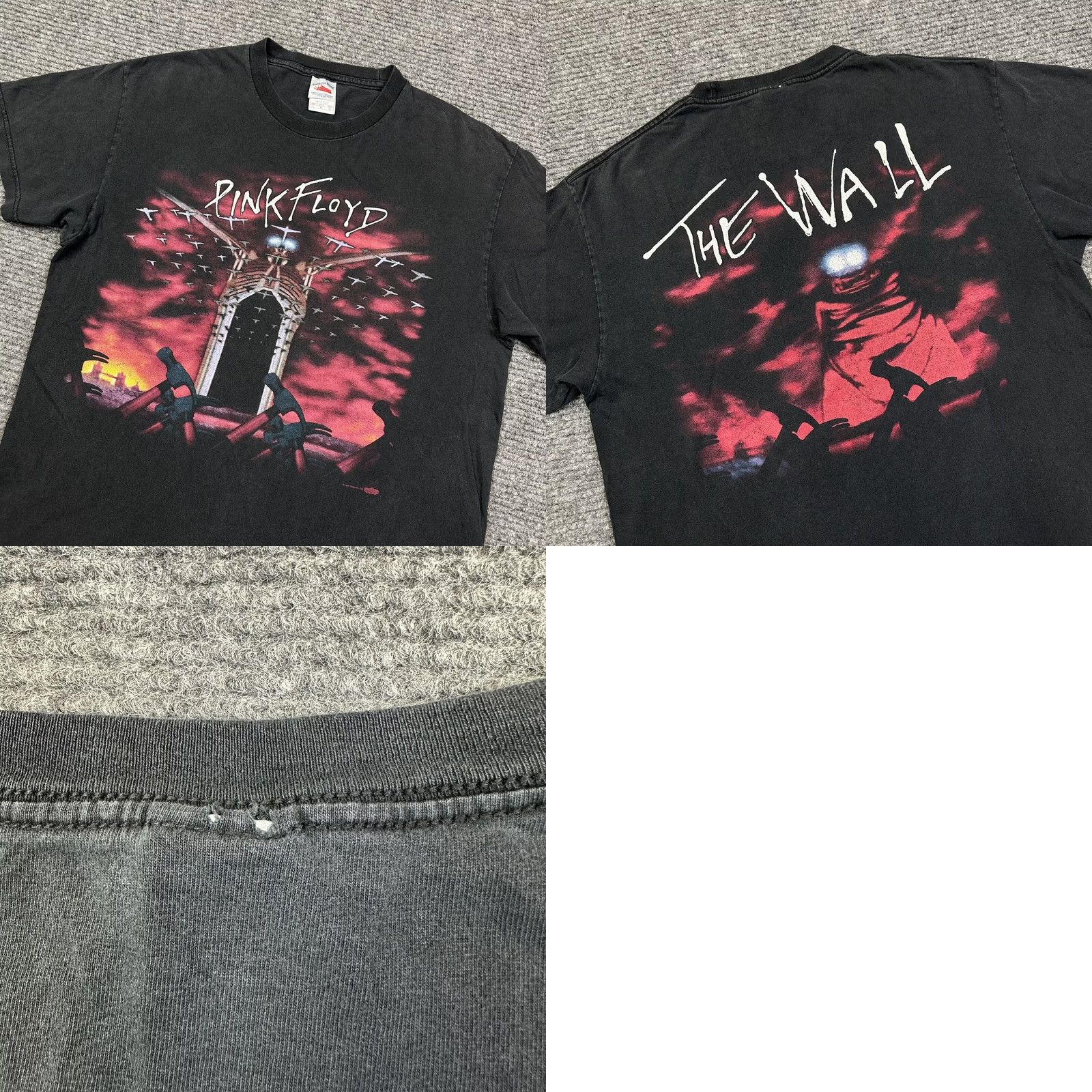 Vintage VINTAGE Pink Floyd The Wall Tennessee River 2-Sided Rock Tour T-Shirt L Mens Black Cotton Short Sleeve Crew Neck 1997 90s Music Rock Double Sided Size US L / EU 52-54 / 3 - 9 Thumbnail
