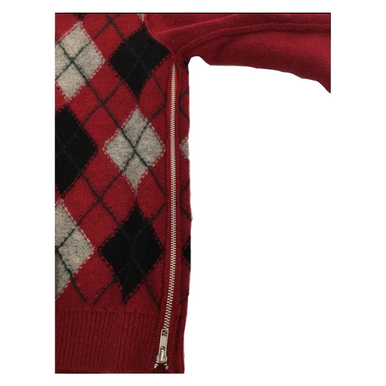 Tricot Comme Des Garcons Argyle Knit Sweater w Side Zippers