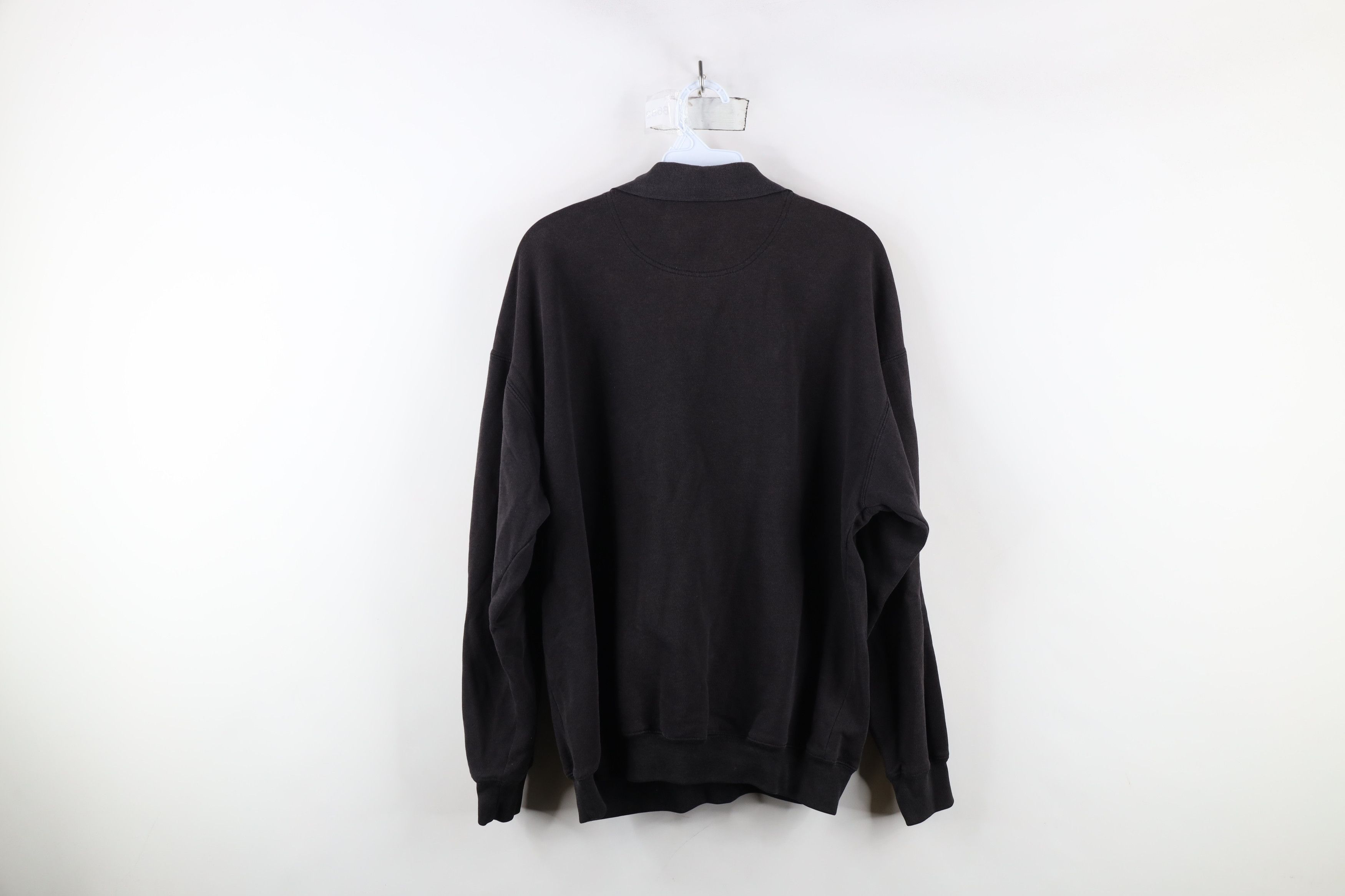 Vintage Vintage 90s Streetwear Collared Pullover Sweatshirt Black Size US L / EU 52-54 / 3 - 11 Thumbnail