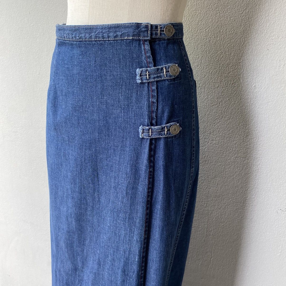 Hysteric Glamour Hysteric Glamour Soft Denim Logo Trim Maxi Skirt Size 26" / US 2 / IT 38 - 20 Thumbnail