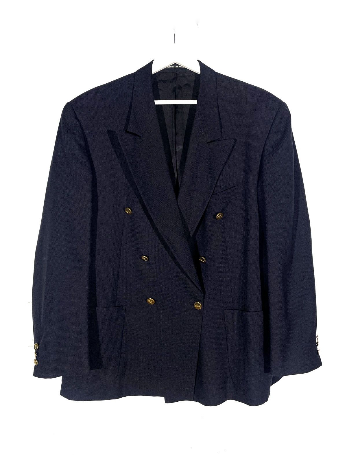 Lacoste Vintage Double-Breasted Blazer Gold Button 54/XL