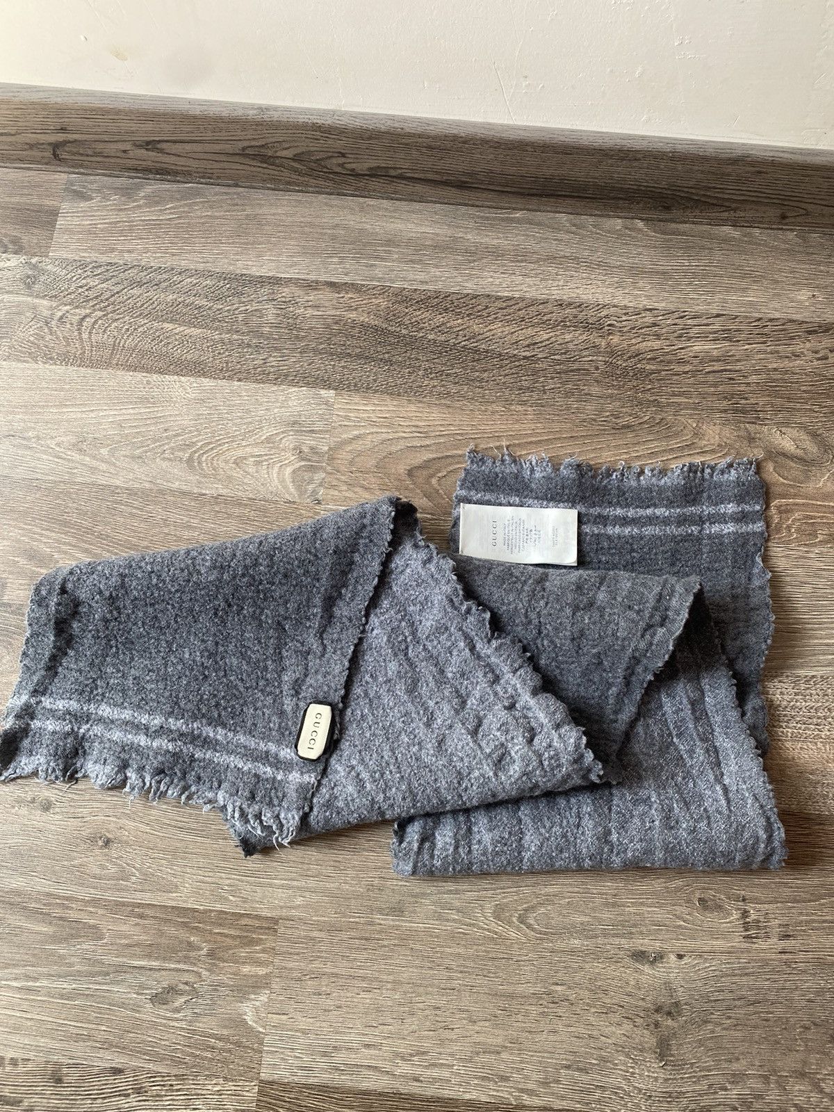 Gucci Gucci Scarf Wool Grey Lana Size ONE SIZE - 6 Thumbnail