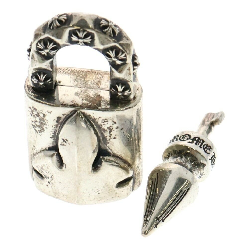 送料込！【Chrome Hearts】CH Padlock Fleurknee Pendant Chrome Hearts Silichrome CH Padlock Fleurknee Pendant Black