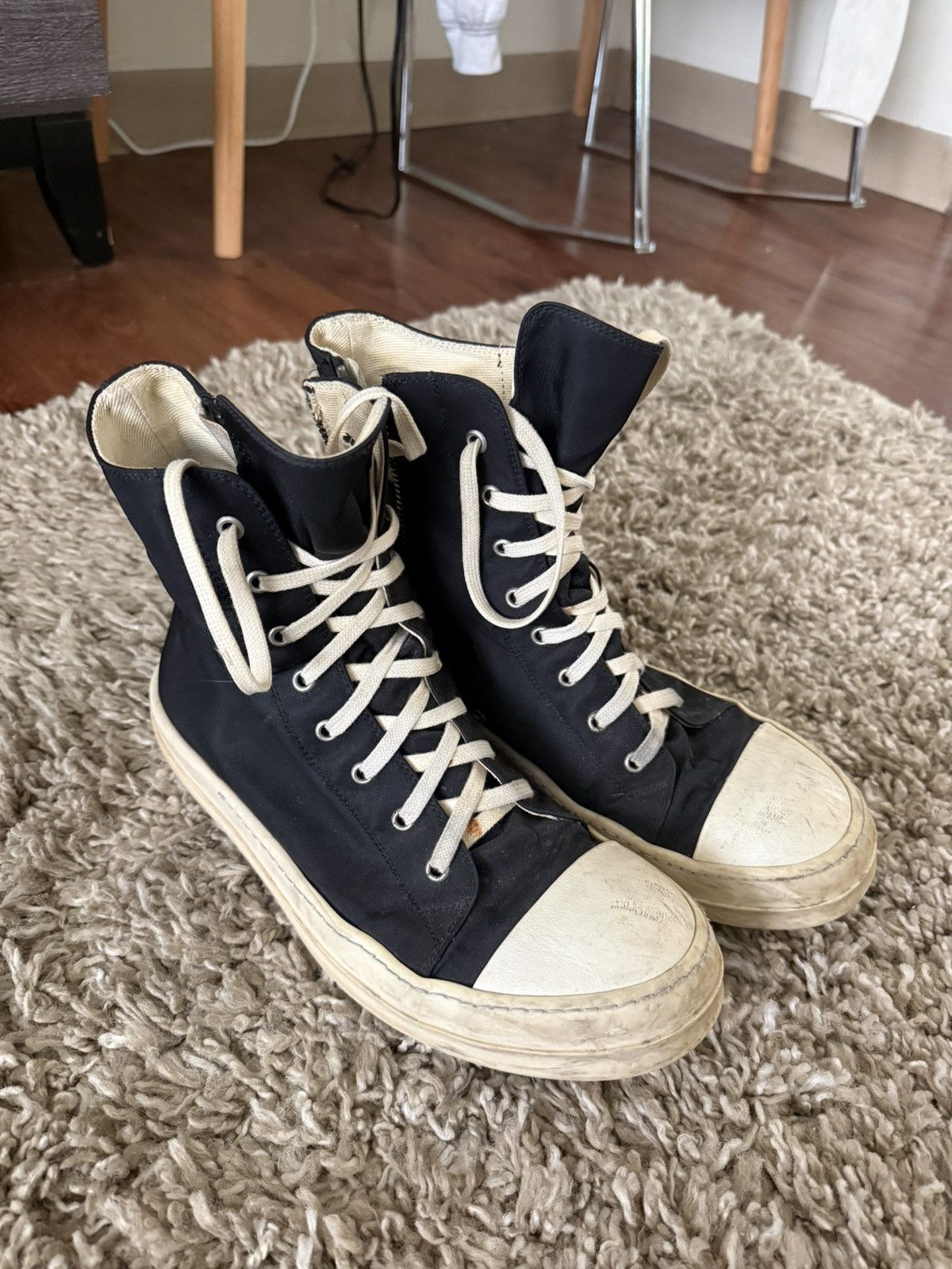 Rick Owens RICK OWENS - DRKSHDW - Waxed Canvas Ramones Size US 9 / EU 42 - 1 Thumbnail