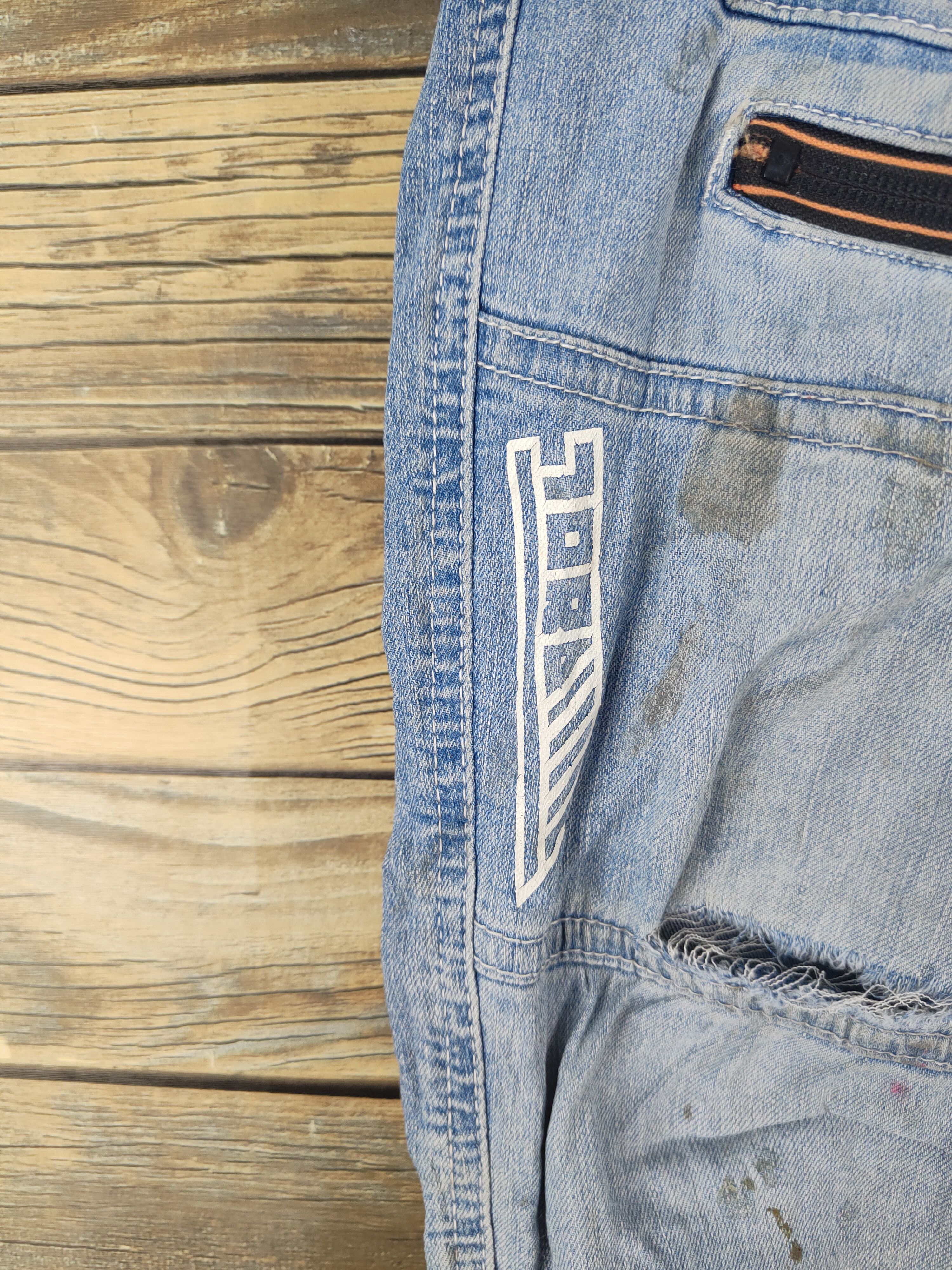 Japanese Brand Toraichi Blue Distressed Ripped Jogger Jeans #W1998 Size US 32 / EU 48 - 3 Thumbnail