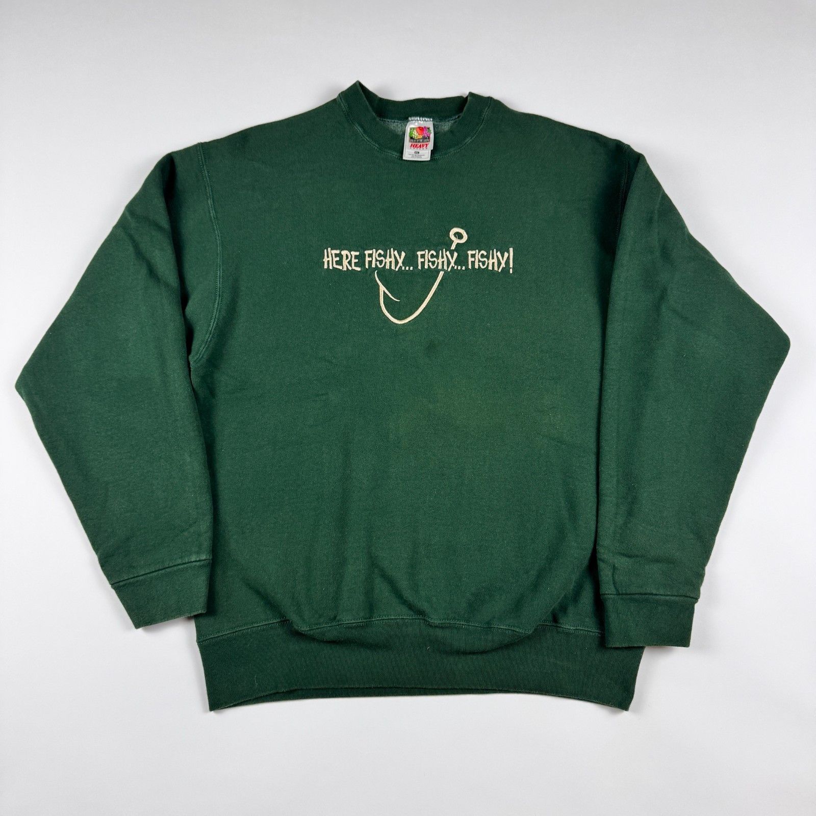 Fruit Of The Loom Vtg Fruit of the Loom Fishing XL Green Embroidered 90s Size US XL / EU 56 / 4 - 5 Thumbnail
