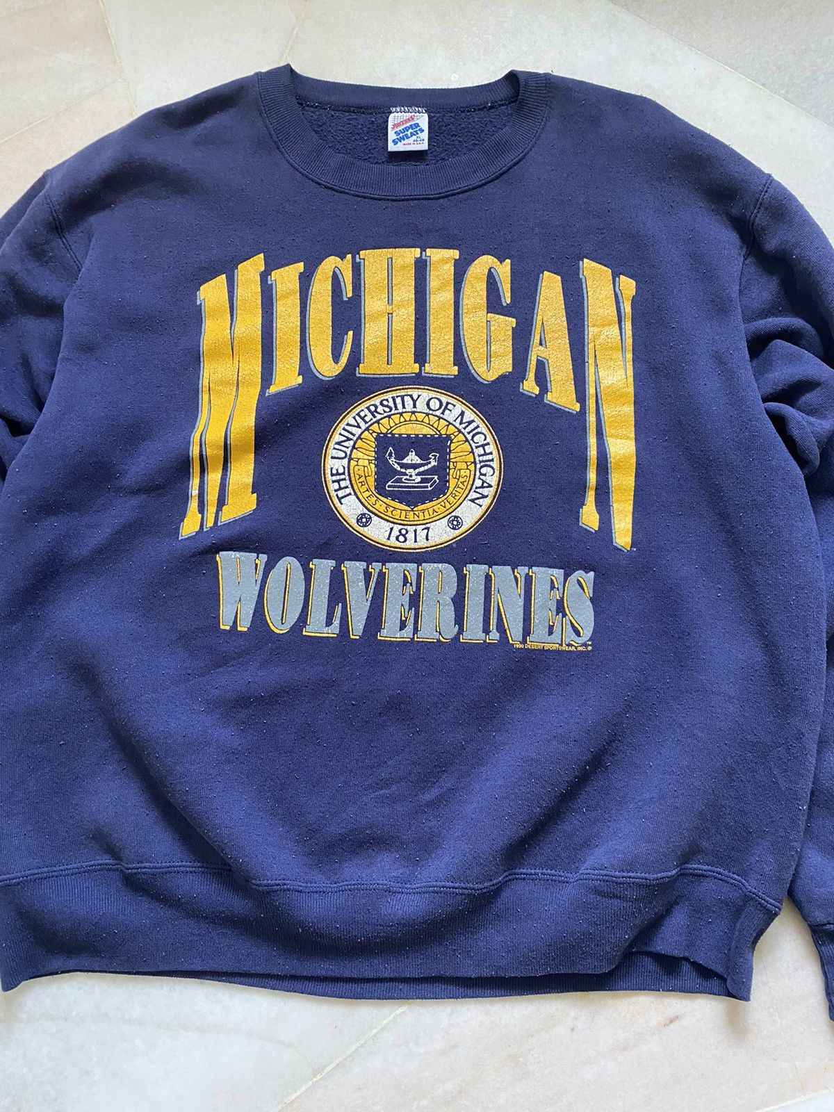 Vintage Vintage 1990 Michigan Wolverine sweatshirt Size US XL / EU 56 / 4 - 3 Thumbnail