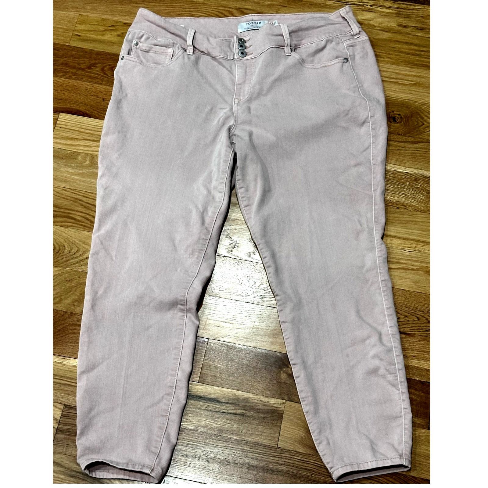 Other Torrid Womens Plus Slim Leg Stretch Designer Jeans Pink 20R Size 42" / US 20 - 6 Thumbnail