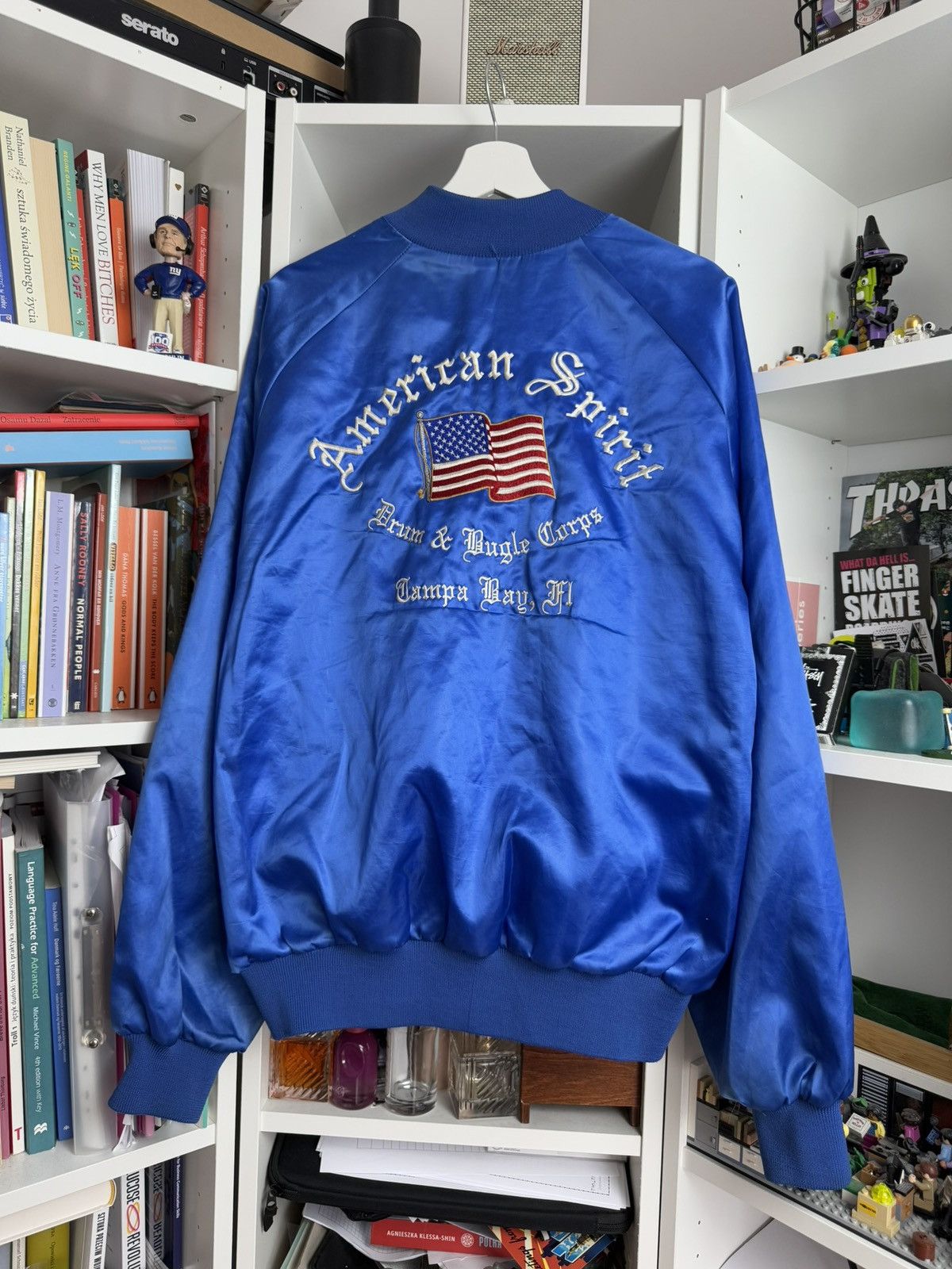 Vintage 90s Auburn sportswear satin american flag jacket XXL