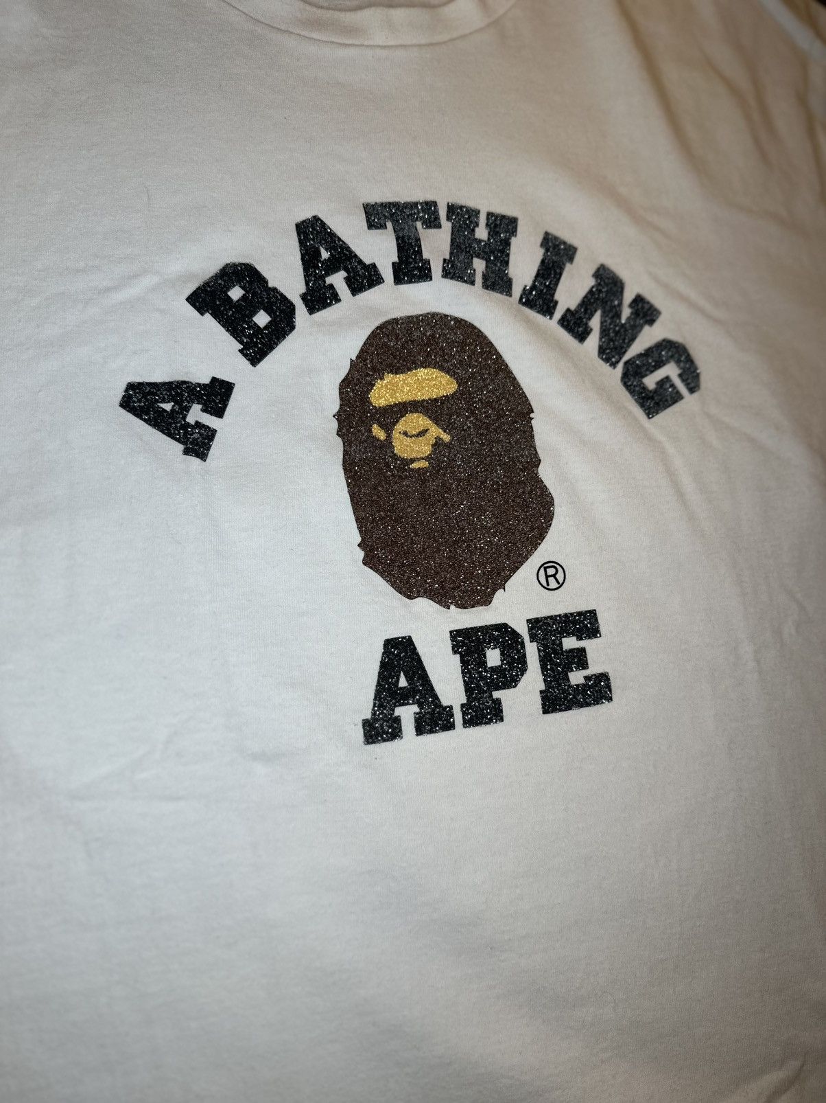Bape A BATHING APE WHITE TEXTURED LOGO T-SHIRT SUMMER 2010 SZ 2XL Size US XXL / EU 58 / 5 - 3 Thumbnail