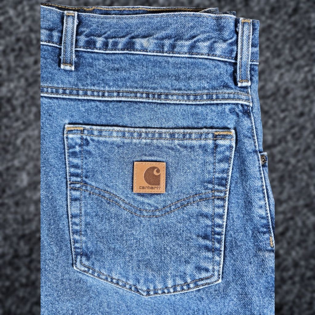 Carhartt Carhartt Jeans Blue Denim B17 DST Relaxed Fit Tapered Leg Workwear Mens 50x30 Size US 34 / EU 50 - 1 Thumbnail
