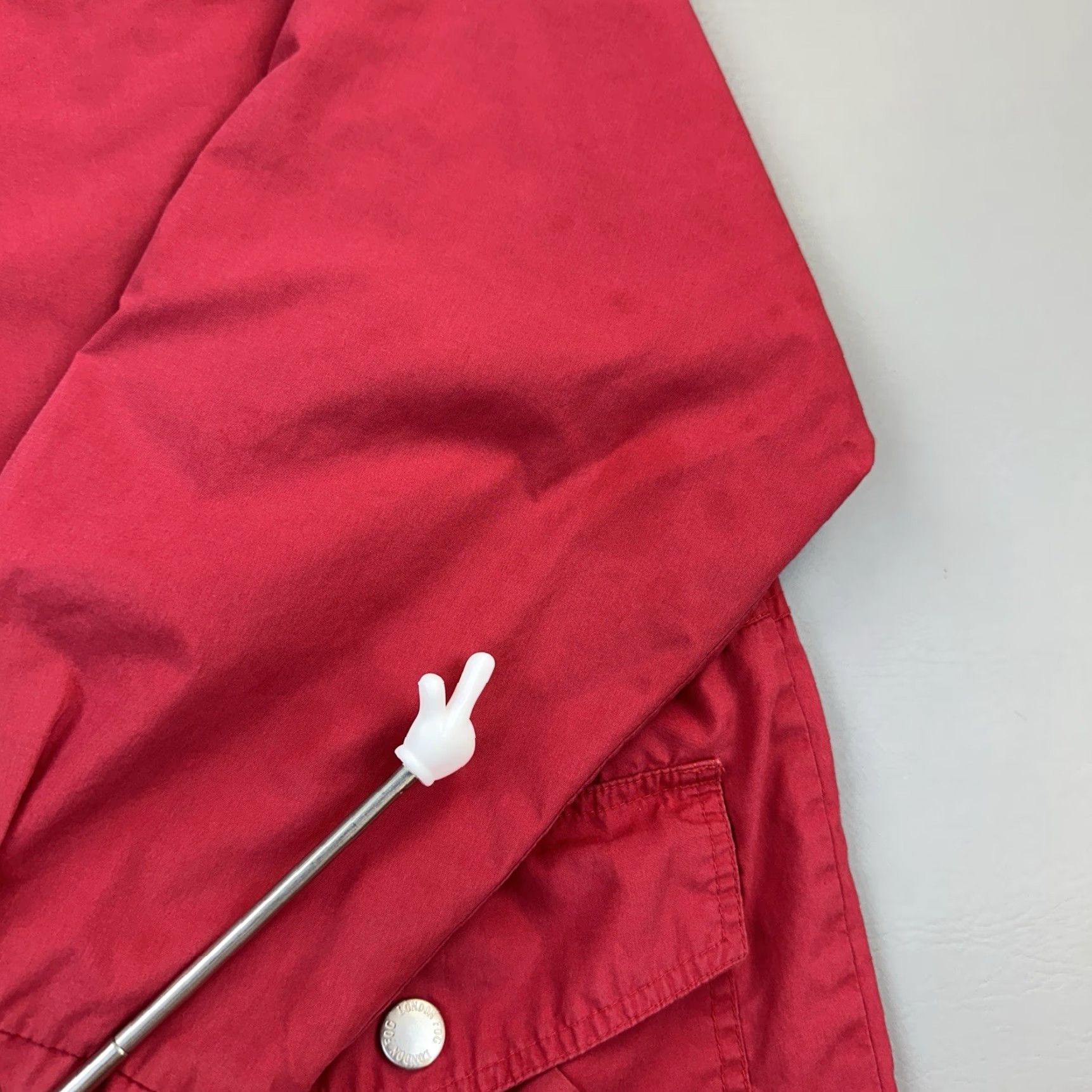 London Fog VINTAGE London Fog Jacket Women's Small Red Full Zip Removable Hood Rain Coat Size S / US 4 / IT 40 - 6 Thumbnail