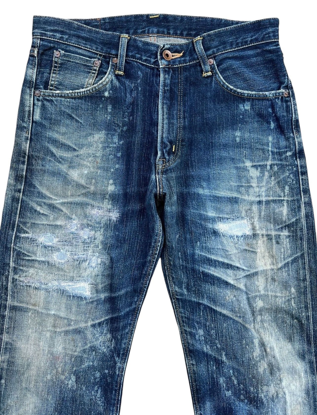 Edwin Vintage Edwin 505X Selvedge Distressed Mudwash Jeans 32x29 Size US 32 / EU 48 - 4 Thumbnail