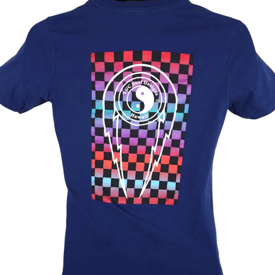 4SDESIGNS T&C Surf Designs T Shirt Womens Medium Blue Lightning Hawaii Surfer Tee Size M / US 6-8 / IT 42-44 - 4 Thumbnail