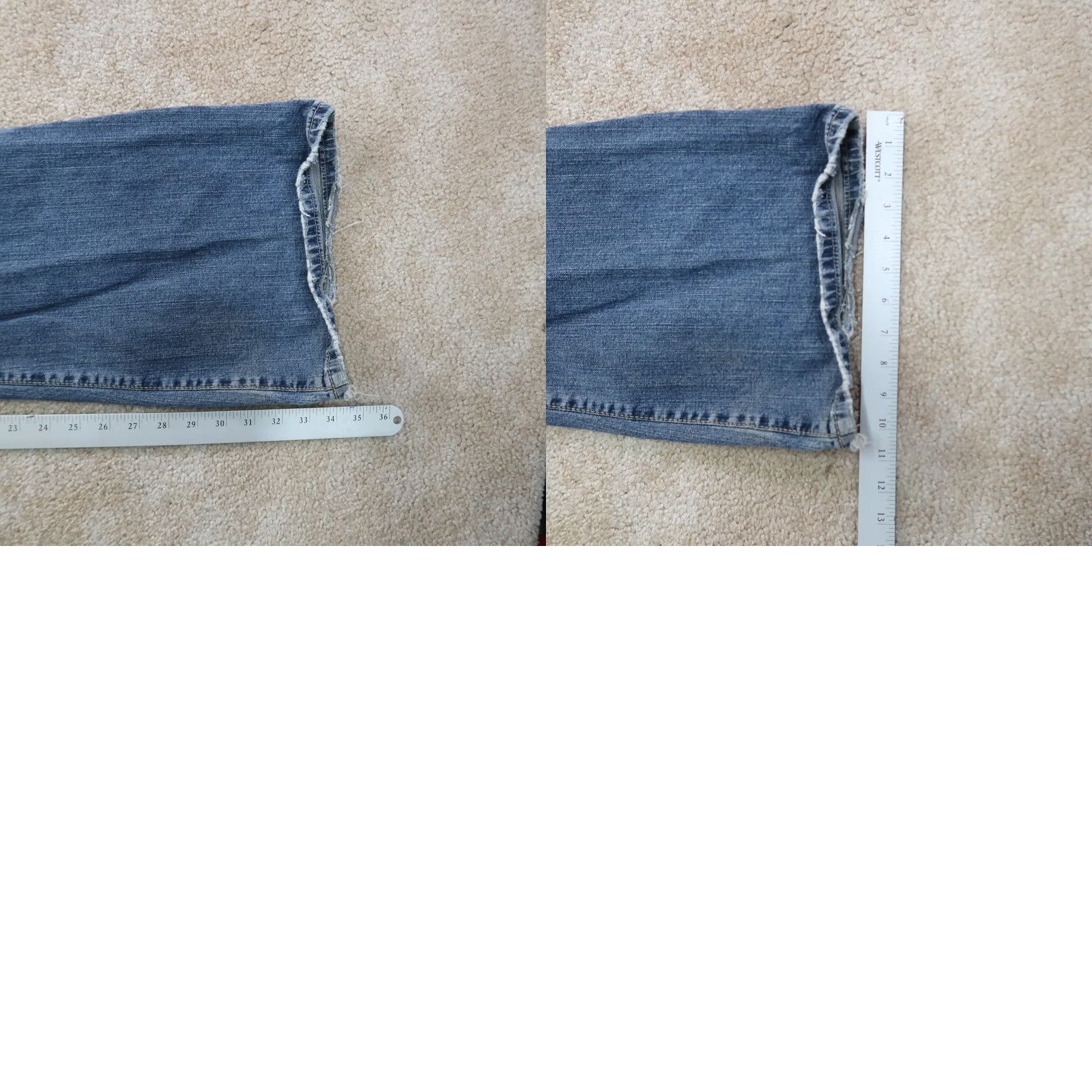 Silver Jeans Co. Silver Jeans Women's 33x35 Flared Jeans Blue Denim Low Rise 5-Pocket Stretch Distressed Slim Classic - Mens? Size 24" / US 00 / IT 34 - 10 Thumbnail