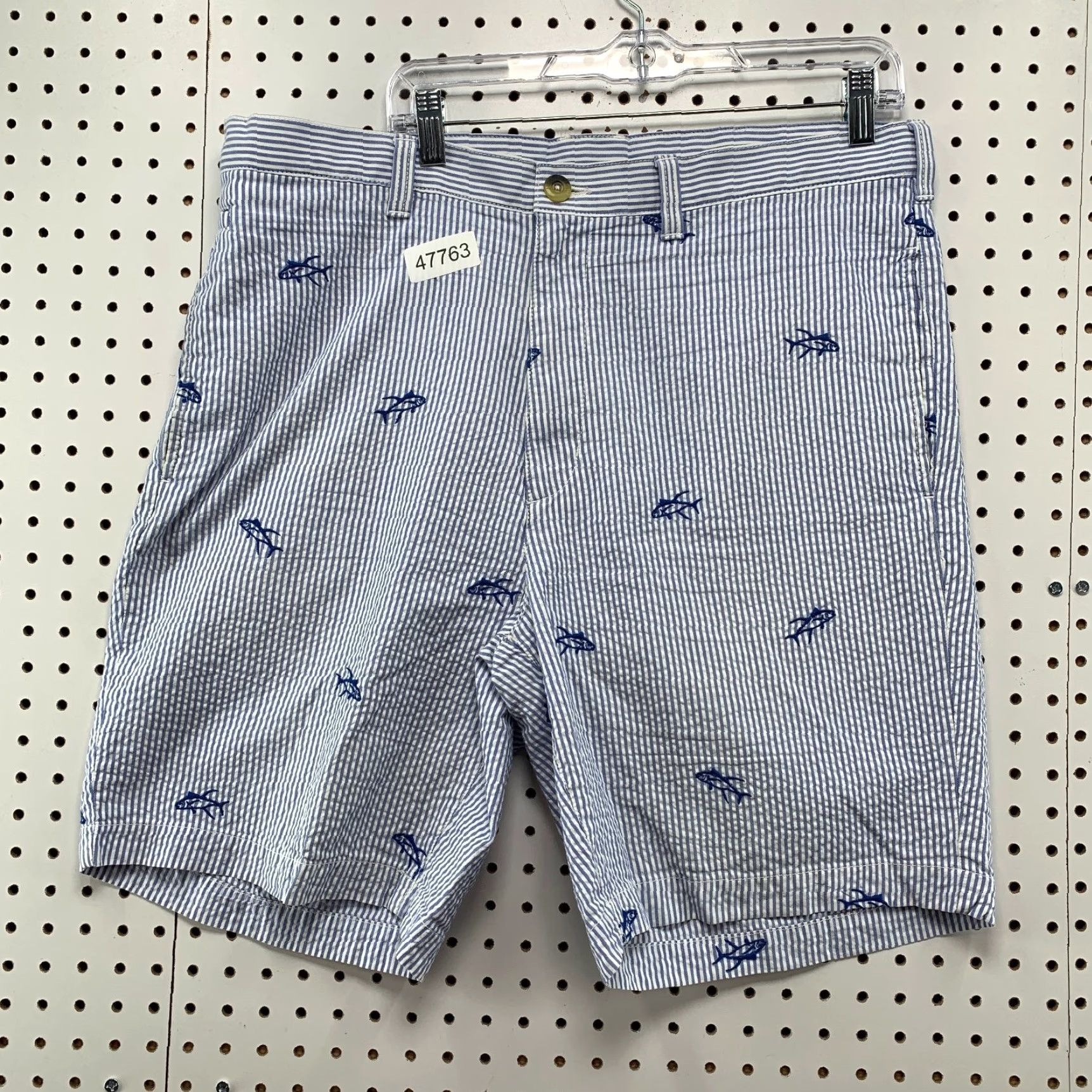 Vintage Hook & Tackle Shorts Mens 38 Blue Striped Bermuda Preppy Casual Shorts Size US 38 / EU 54 - 2 Thumbnail