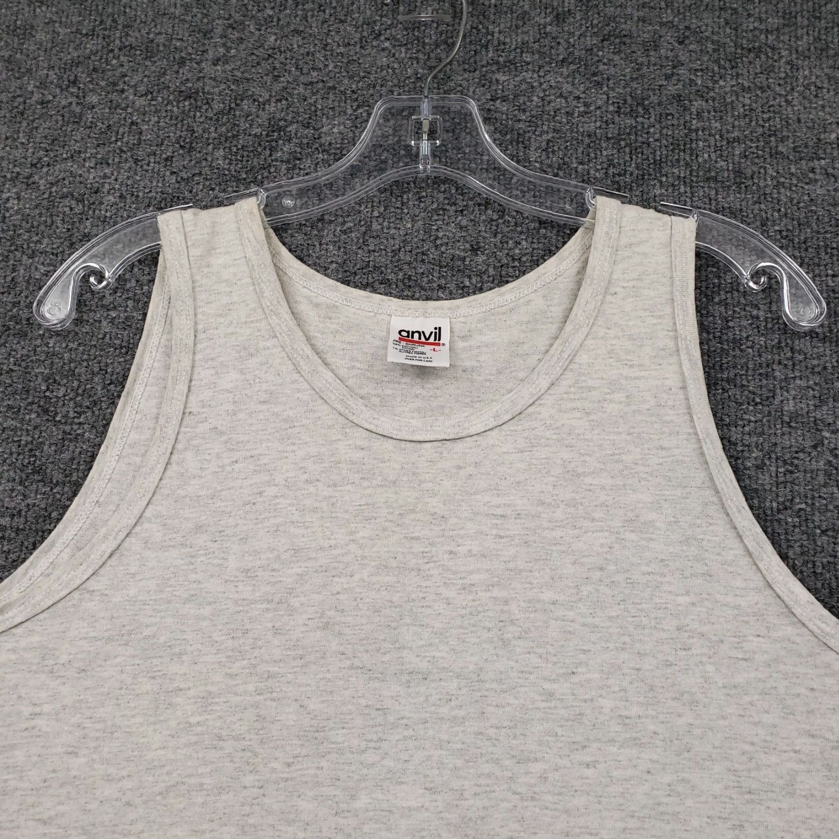 Anvil VINTAGE Corvette Tank Mens L Gray Preshrunk Cotton Sleeveless Nature Coast Size US L / EU 52-54 / 3 - 5 Thumbnail