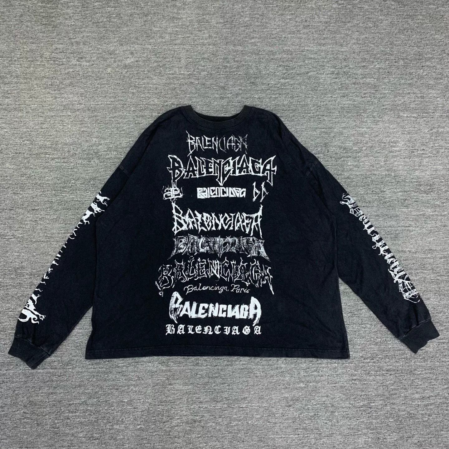 Balenciaga Balenciaga Black Graffiti Print Sweatshirt Size US L / EU 52-54 / 3 - 1 Thumbnail