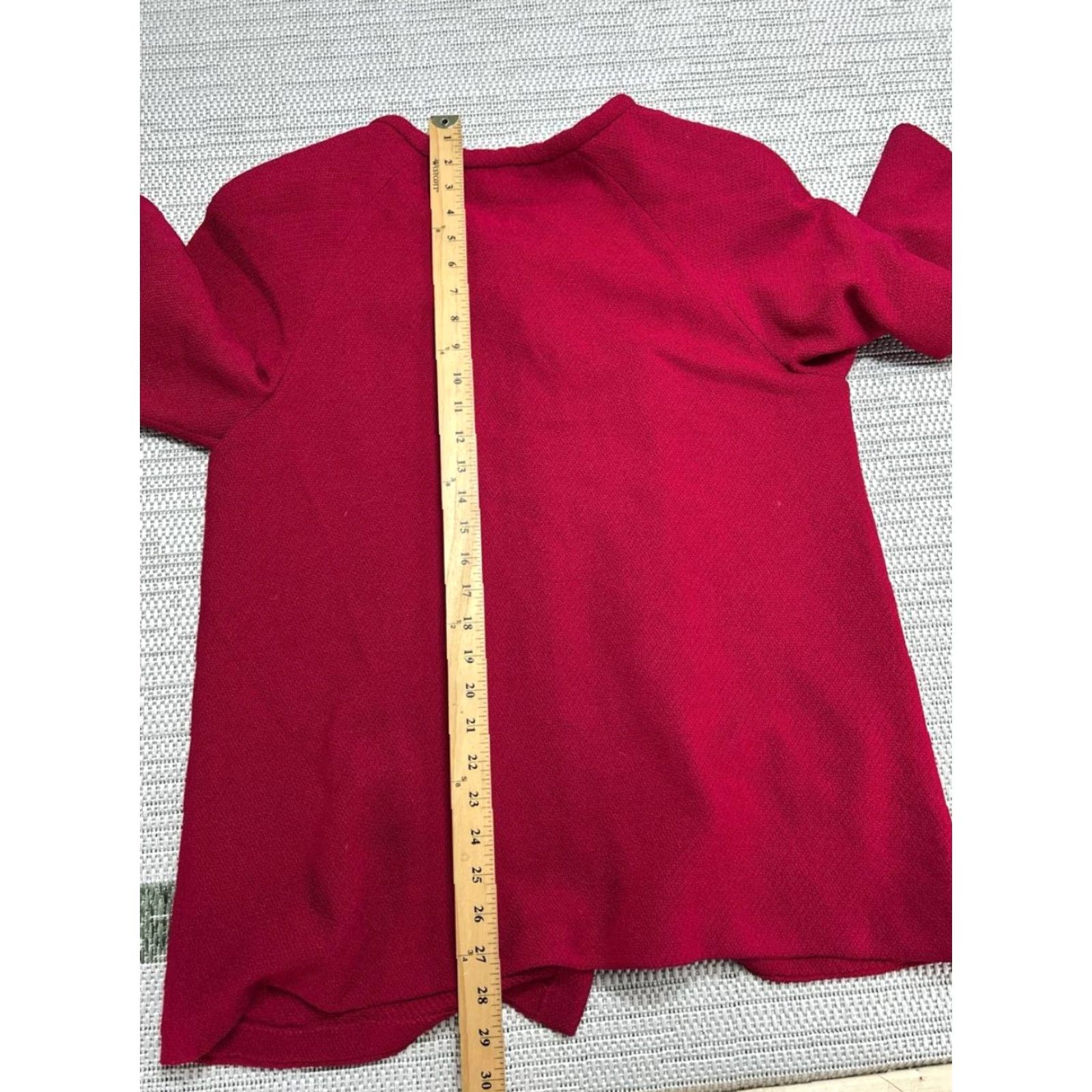 Vintage St John Cardigan Sweater Womens 14 Red Raglan Sleeve Bow Knit Tight-Knit Crew Neck Casual Fall Winter Spring Tee? Size XL / US 12-14 / IT 48-50 - 5 Thumbnail