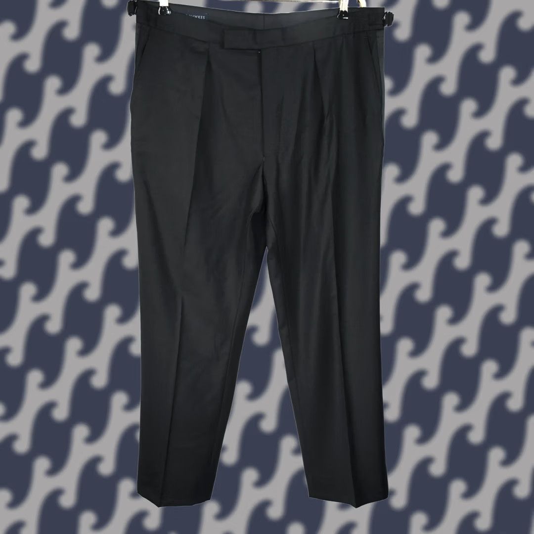 Gieves & Hawkes Gieves & Hawkes Wool Trousers with Stripes Men's 44R Black Wool Formal Pants Men 44R Vintage No (adjusted) Size US 44 / EU 60 - 1 Thumbnail