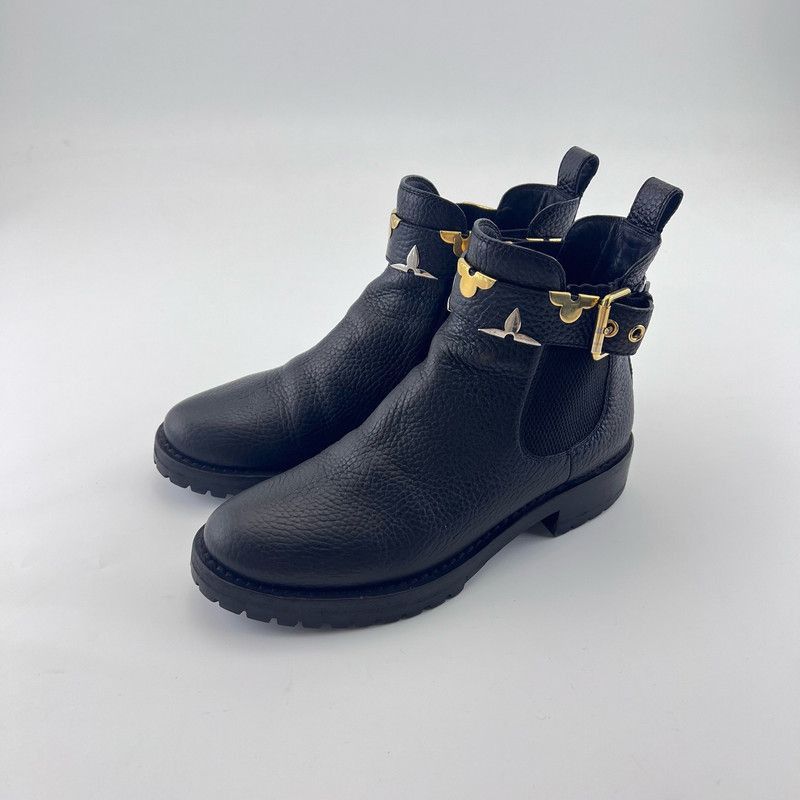 Louis Vuitton Louis Vuitton Black Leather Ankle Boots - Size US 7.5 / EU 40-41 - 1 Thumbnail