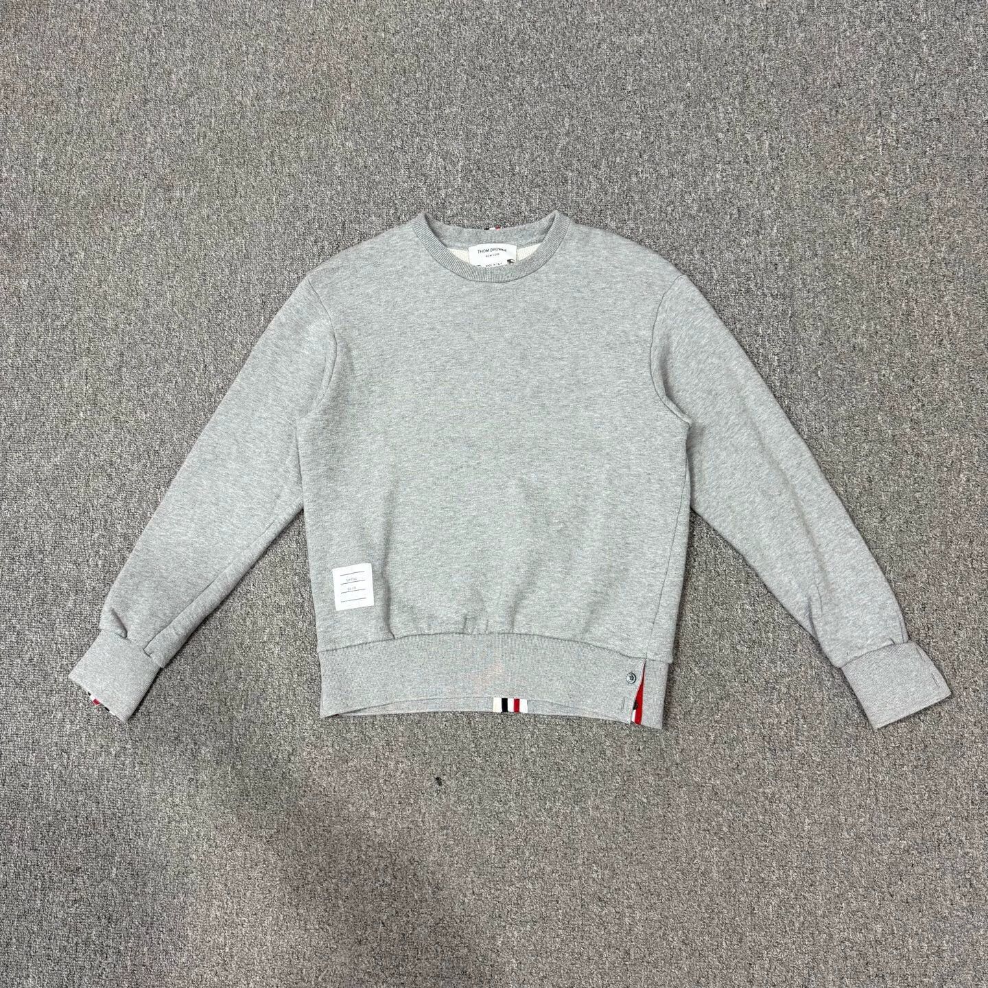 Thom Browne TB Gray Back Striped LS Sweatshirt Size S / US 4 / IT 40 - 1 Thumbnail