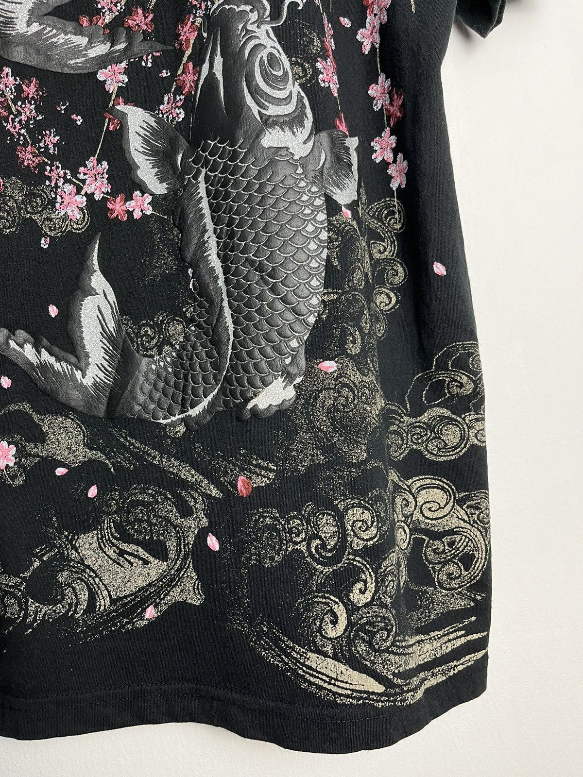 Japanese Brand Sukajan Polo T Shirt Fish Koi Dragon Tiger Sakura Size US XL / EU 56 / 4 - 3 Thumbnail