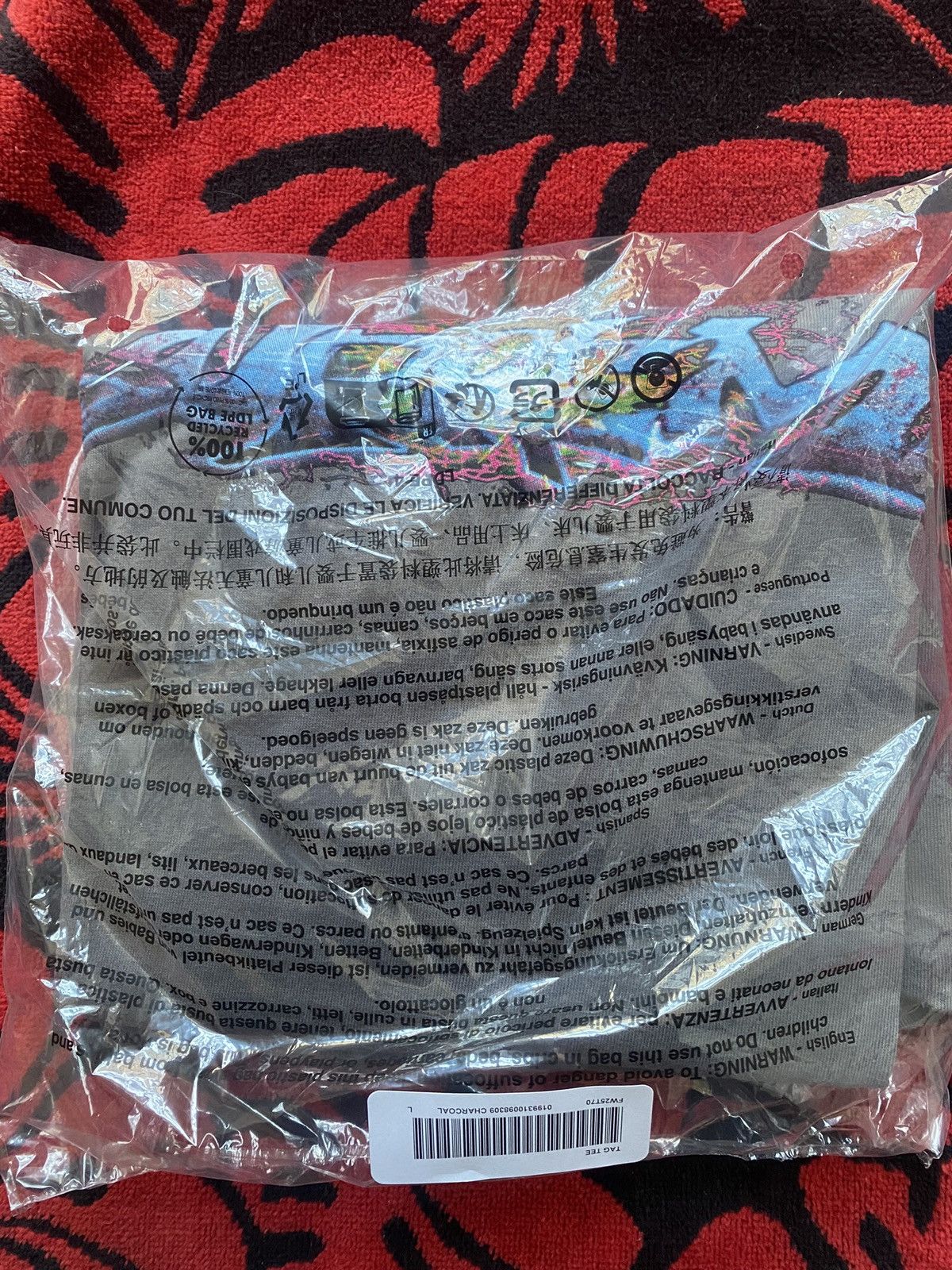 Supreme Tag Tee Charcoal Large