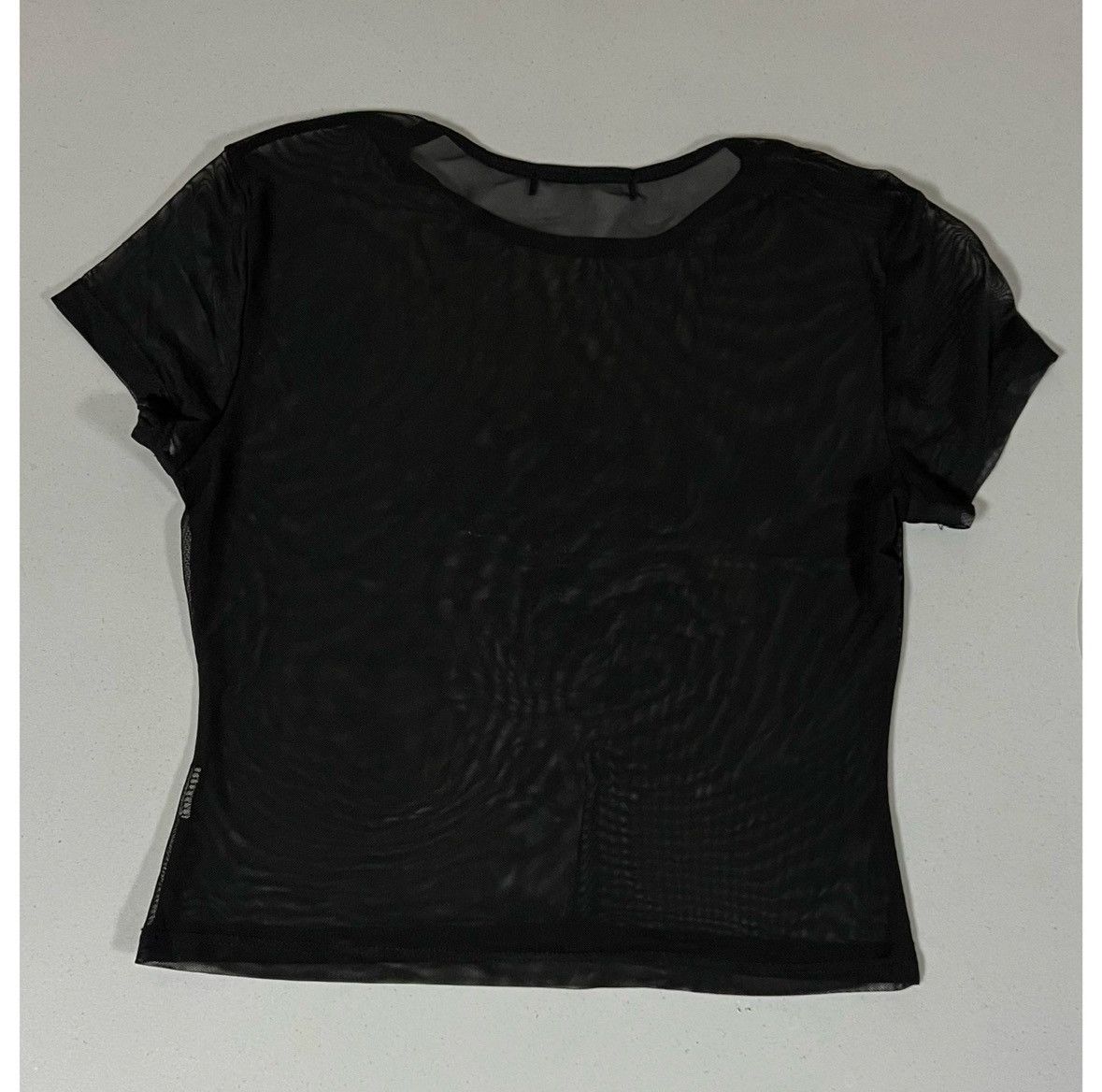 Vintage Black Diamond Gothic Cross Mesh Shirt Crop Top Tee Size M 💎 Size M / US 6-8 / IT 42-44 - 4 Thumbnail