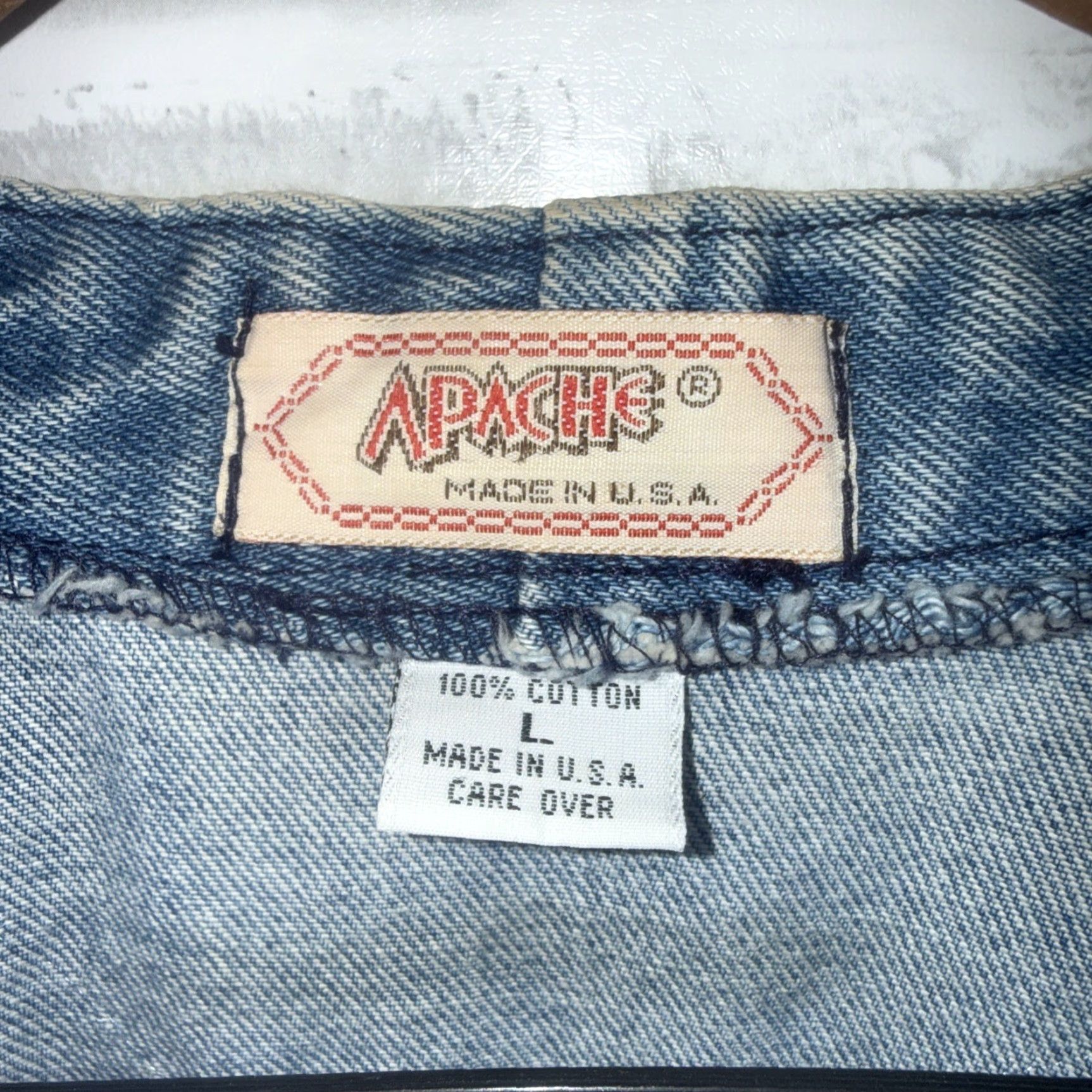 Denime VINTAGE Apache Denim Jacket Womens Size L Blue USA Made Cotton Denim Jacket Regular Fit Womens L Denim Jacket USA Made Apache Size L / US 10 / IT 46 - 3 Thumbnail