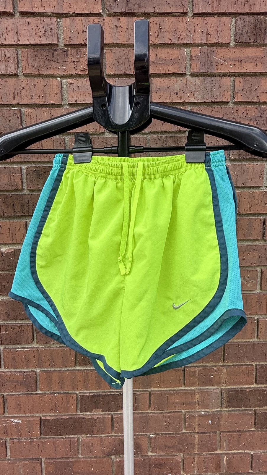 Nike Nike Dri-Fit Tempo Running Shorts Womans Size XS Neon Lime Size 22" - 4 Thumbnail