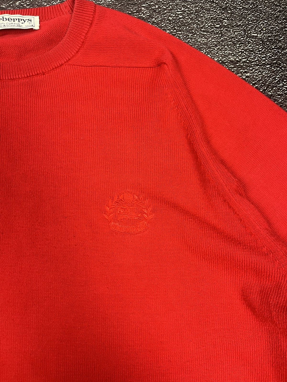 Burberry Vintage Burberrys Wool Sweater Red Size US XXL / EU 58 / 5 - 2 Thumbnail
