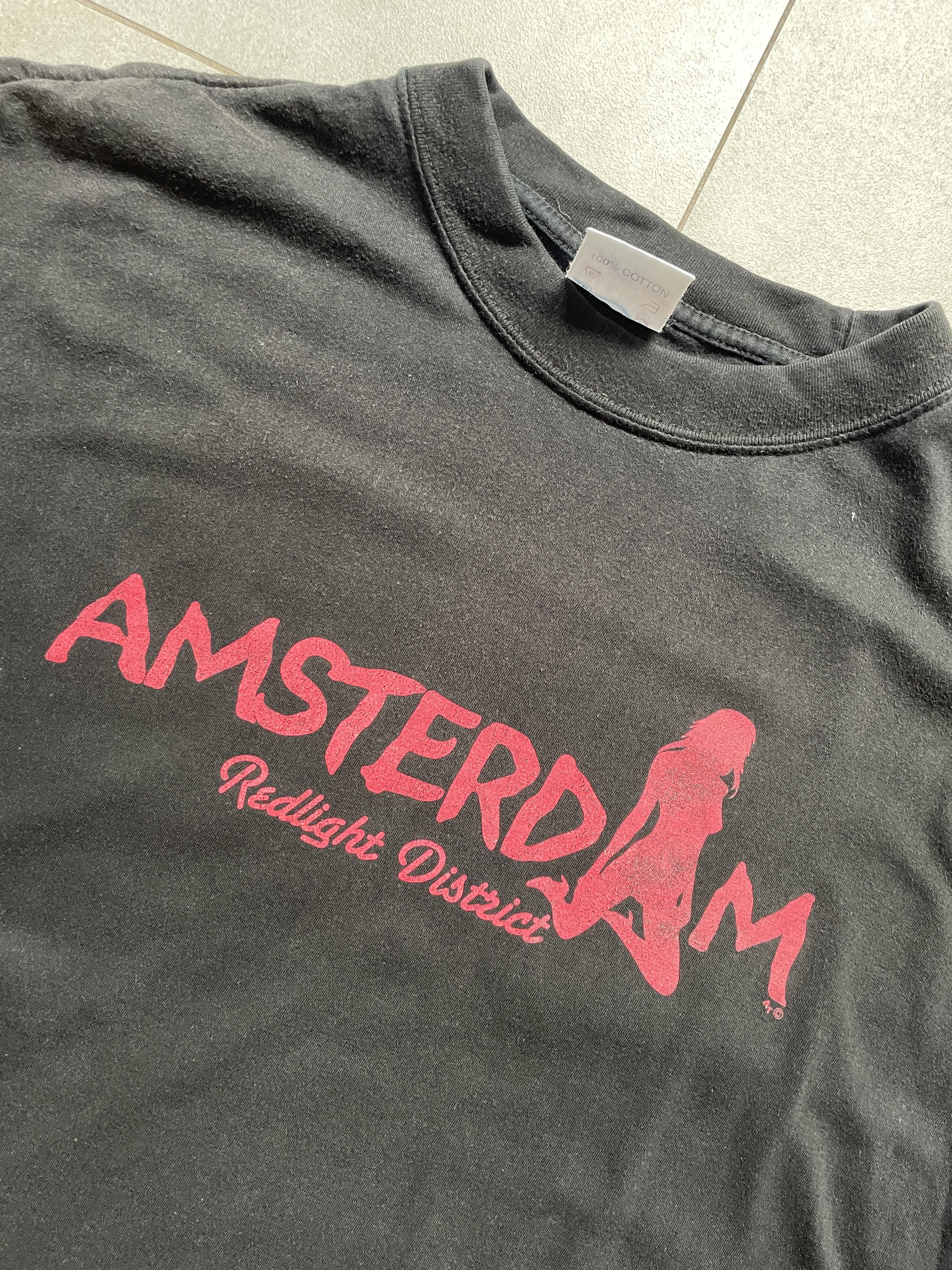 Vintage Y2K AMSTERDAM RED LIGHT DISTRIC PUSSY BLACK WASHED BOXY TEE Size US XL / EU 56 / 4 - 2 Thumbnail