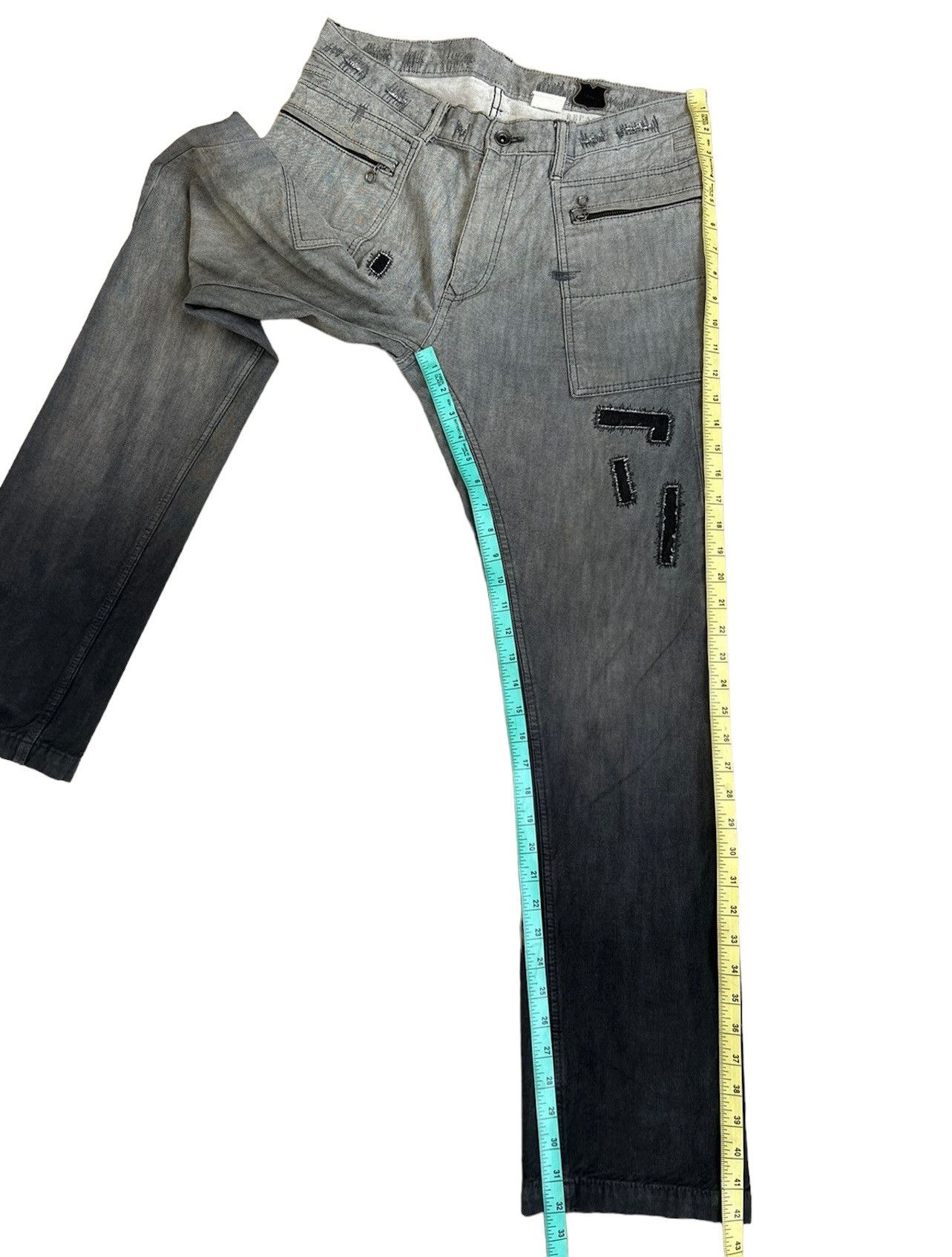 Vintage REPACA Made in Japan Two Tones Zigzag Patchwork Denim Size US 32 / EU 48 - 5 Thumbnail
